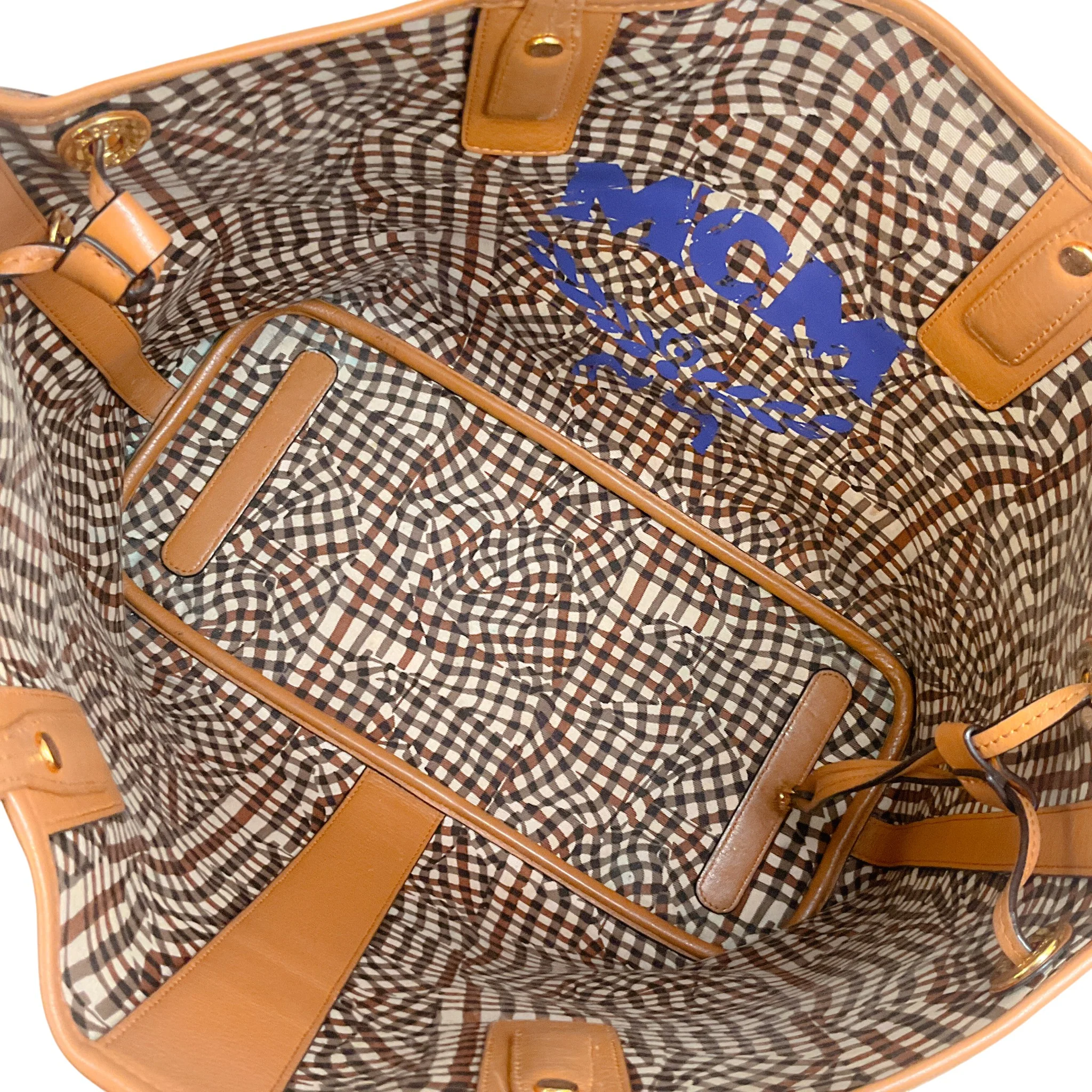 MCM Cognac Leather Reversible Liz Medium Tote Bag - Image 12