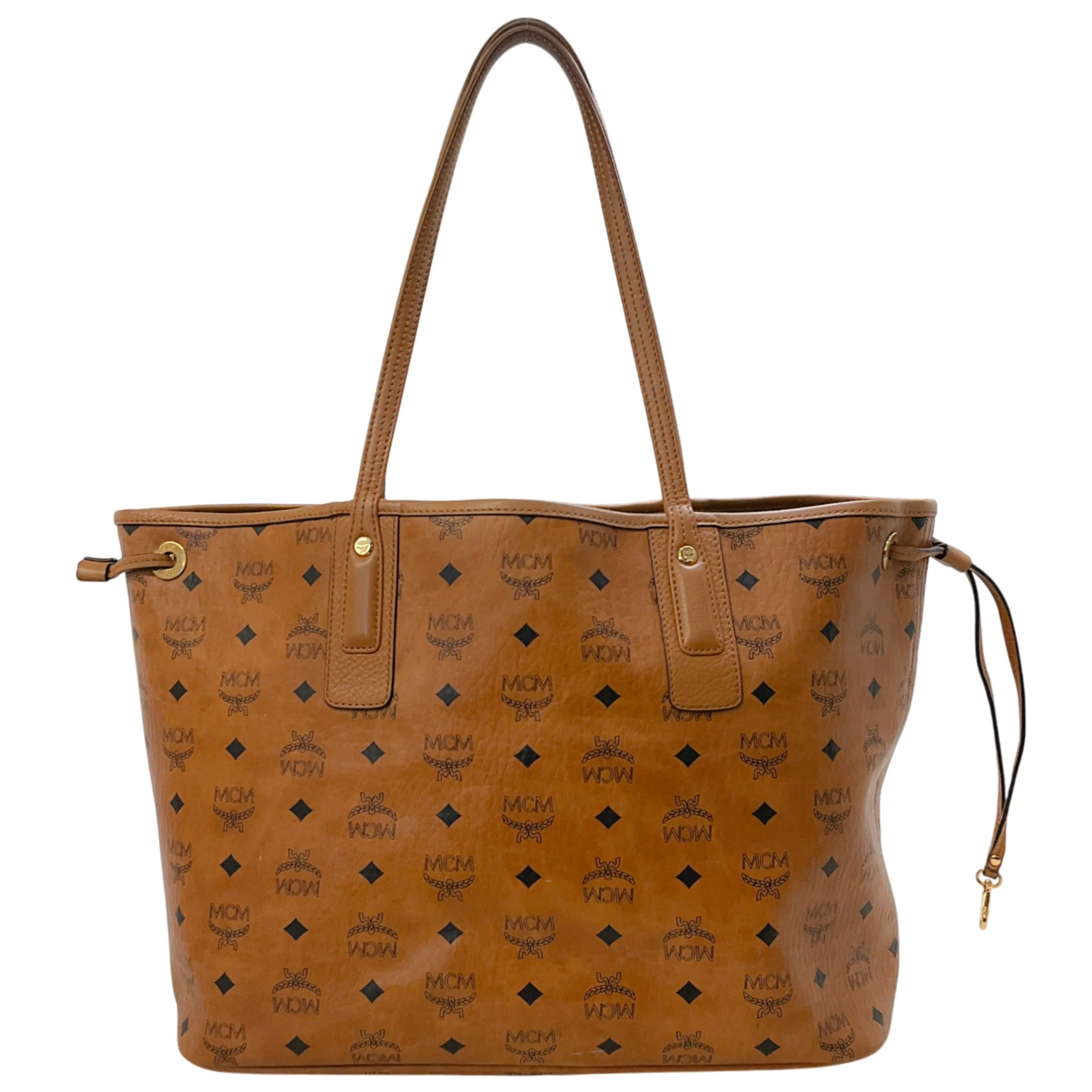 MCM Cognac Leather Reversible Liz Medium Tote Bag - Image 3