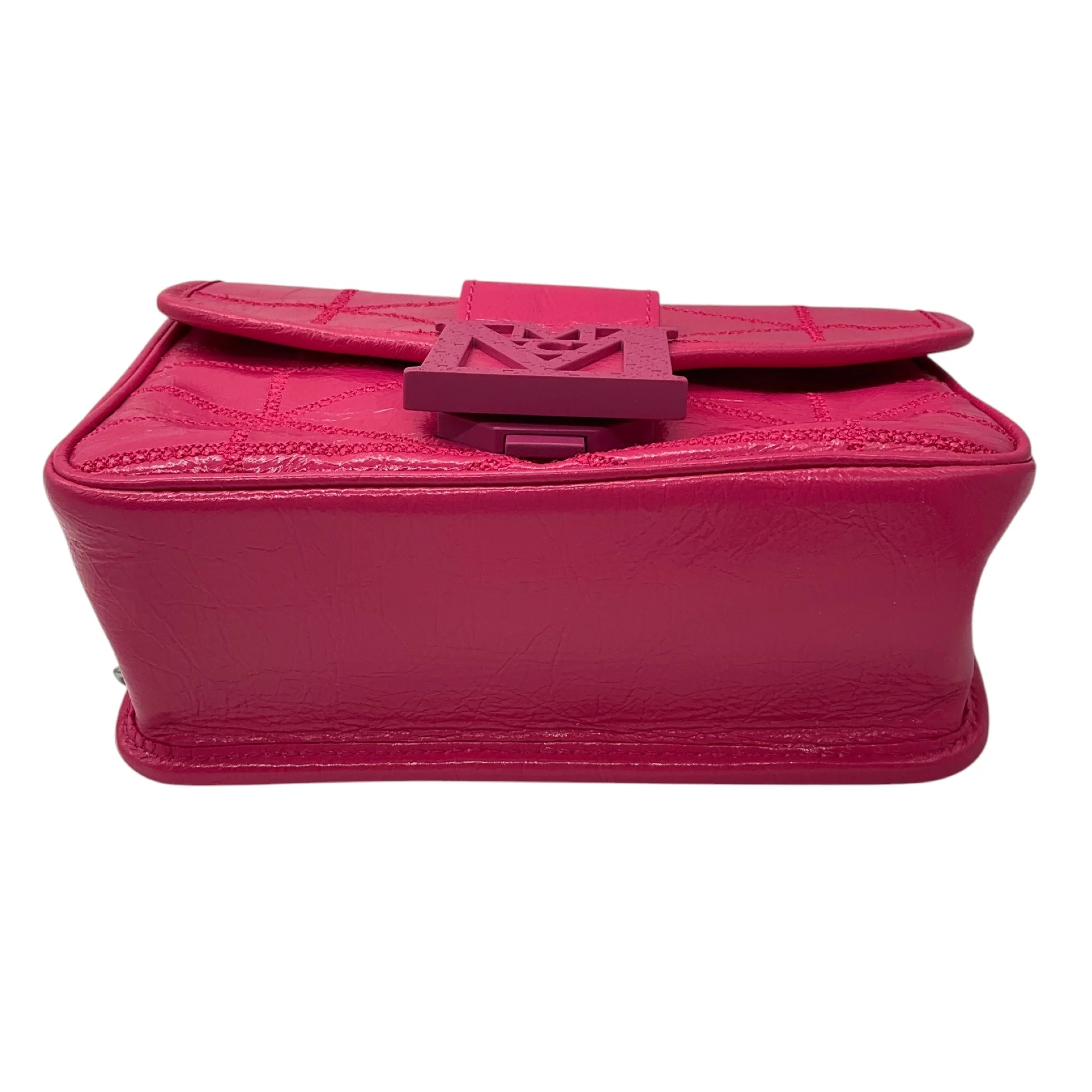 MCM Hot Pink Leather Travia Crossbody Bag - Image 4