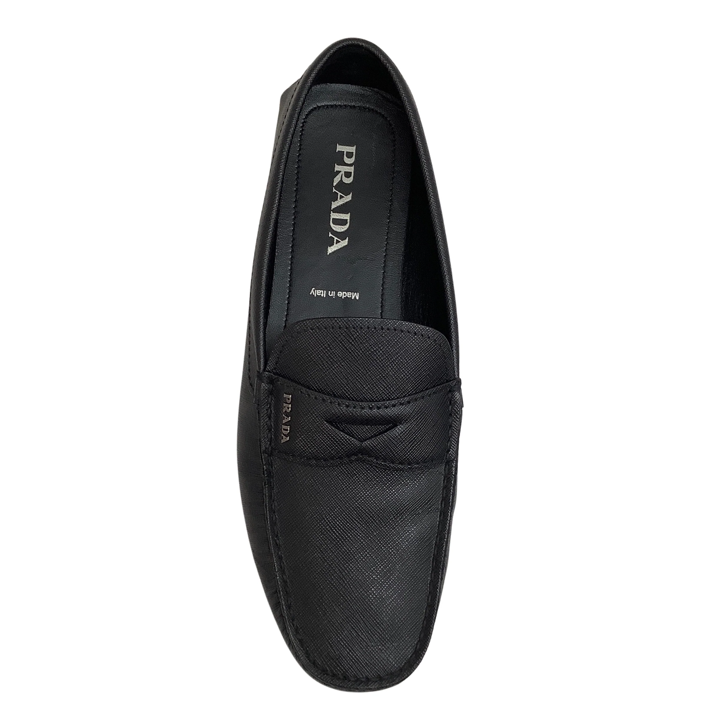 Prada Black Saffiano Men's Penny Driving Loafer - Image 4