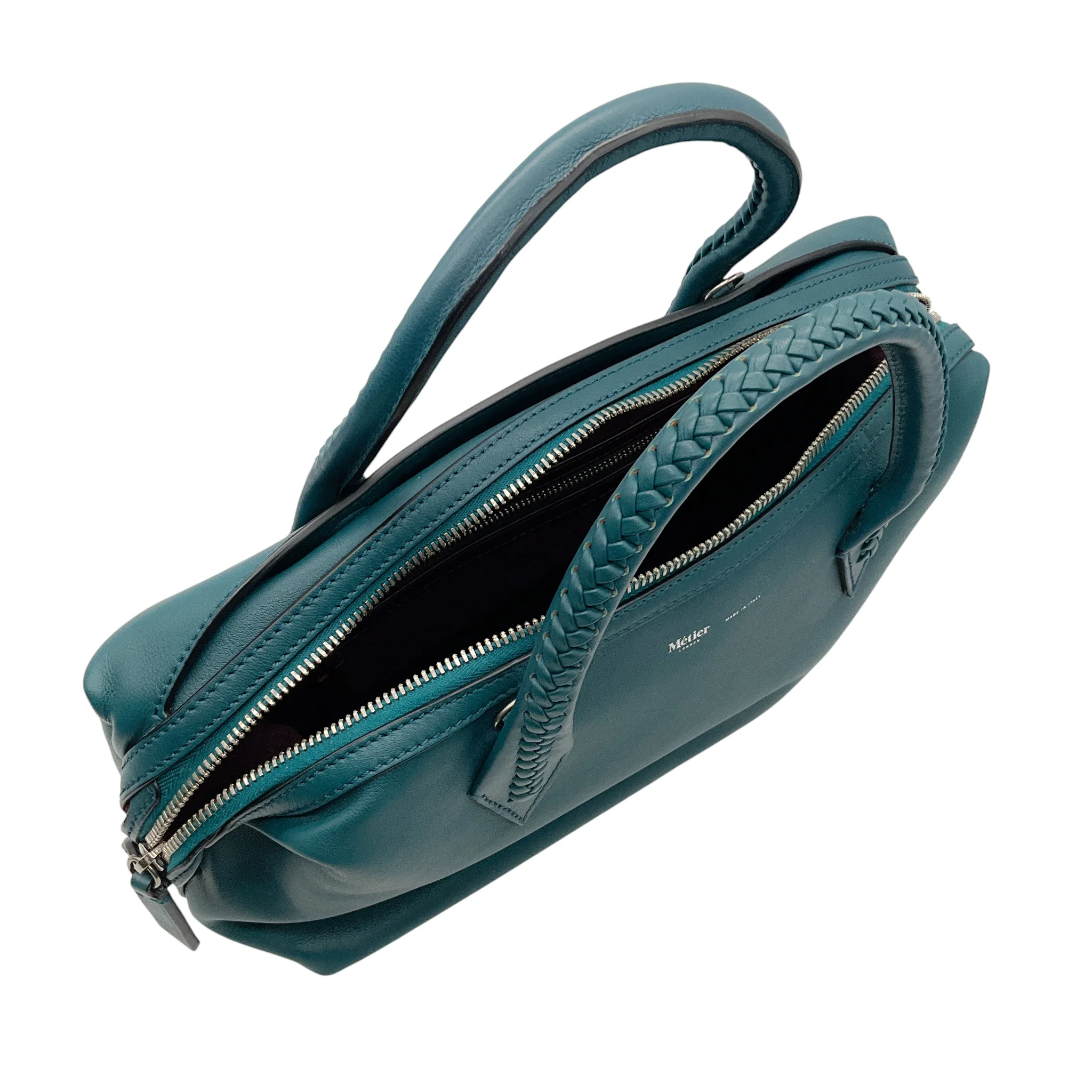 Metier Lost at Sea Teal Blue Verite City Small Handmade Italian Calfskin Leather Handbag - Image 6