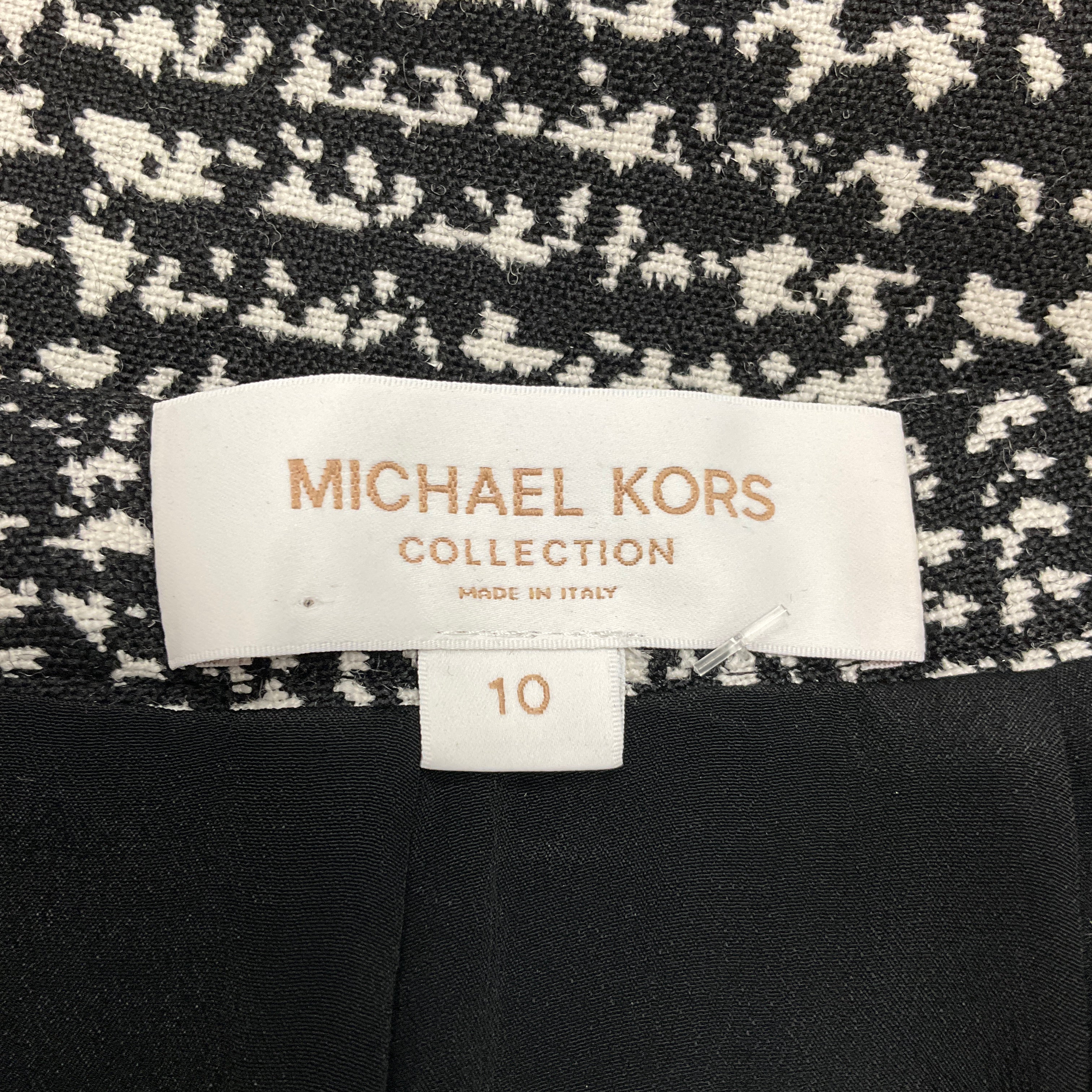 Michael Kors Collection Black / White Wool Mini Skirt - Image 4