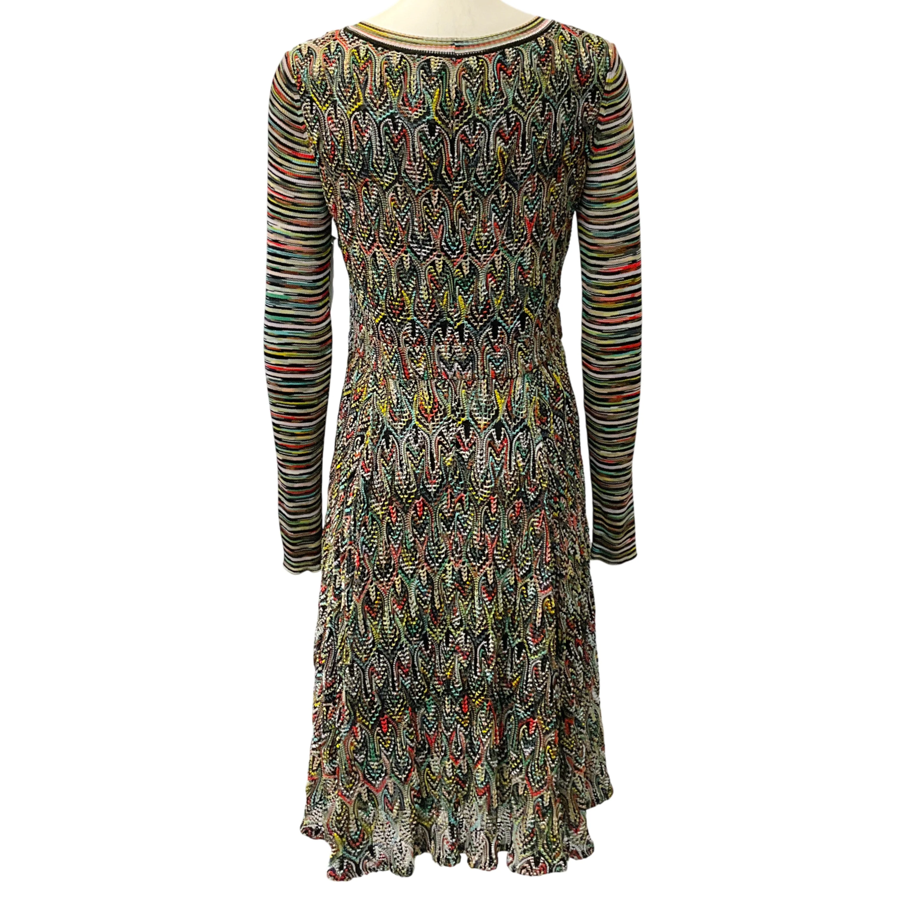 Missoni Orange / Mint / Multi Knit Long Sleeved Dress - Image 3