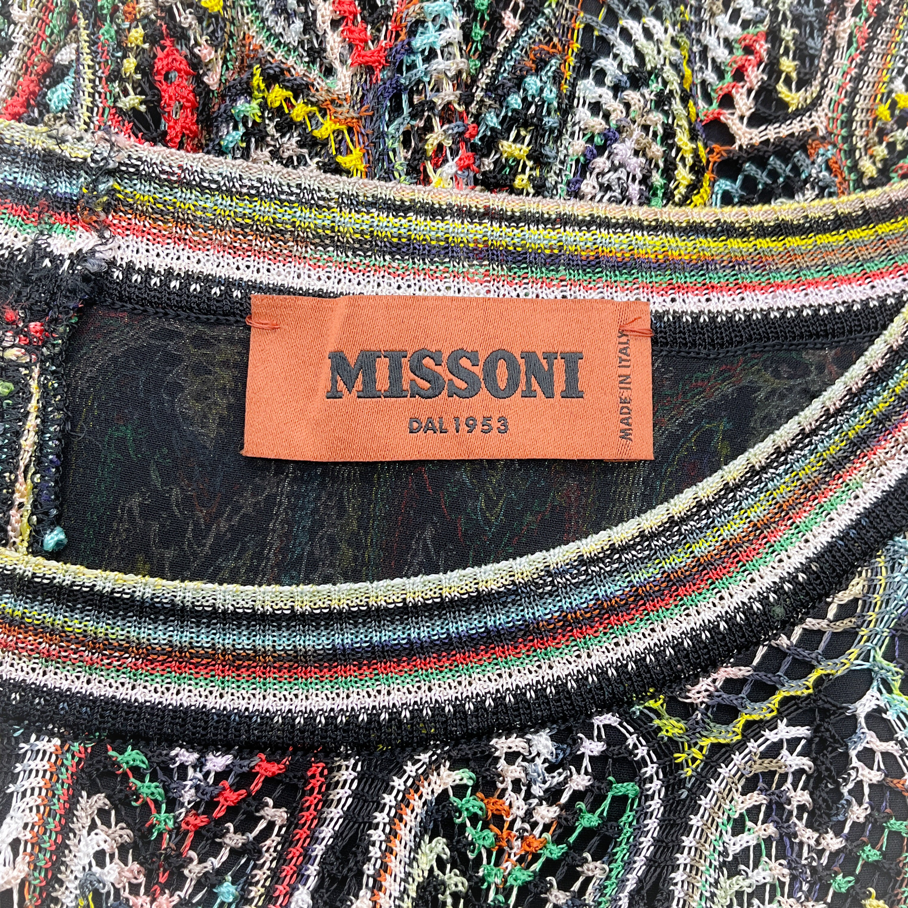 Missoni Orange / Mint / Multi Knit Long Sleeved Dress - Image 4