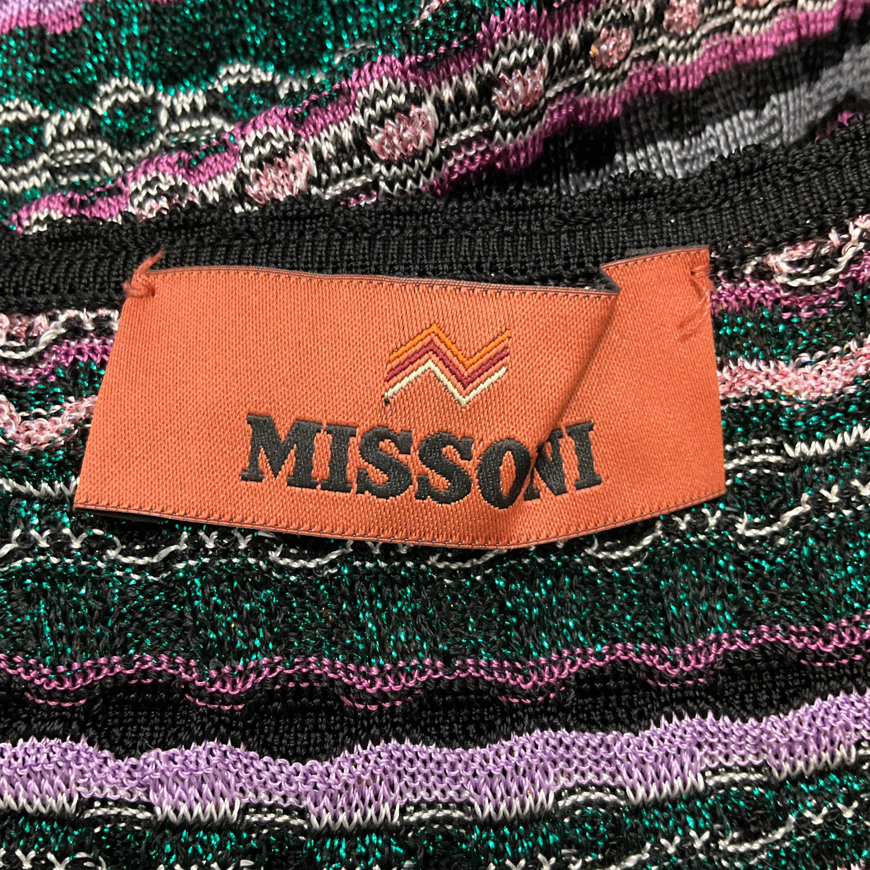 Missoni Purple Multi Metallic Knit Sleeveless Short Dress - Image 4