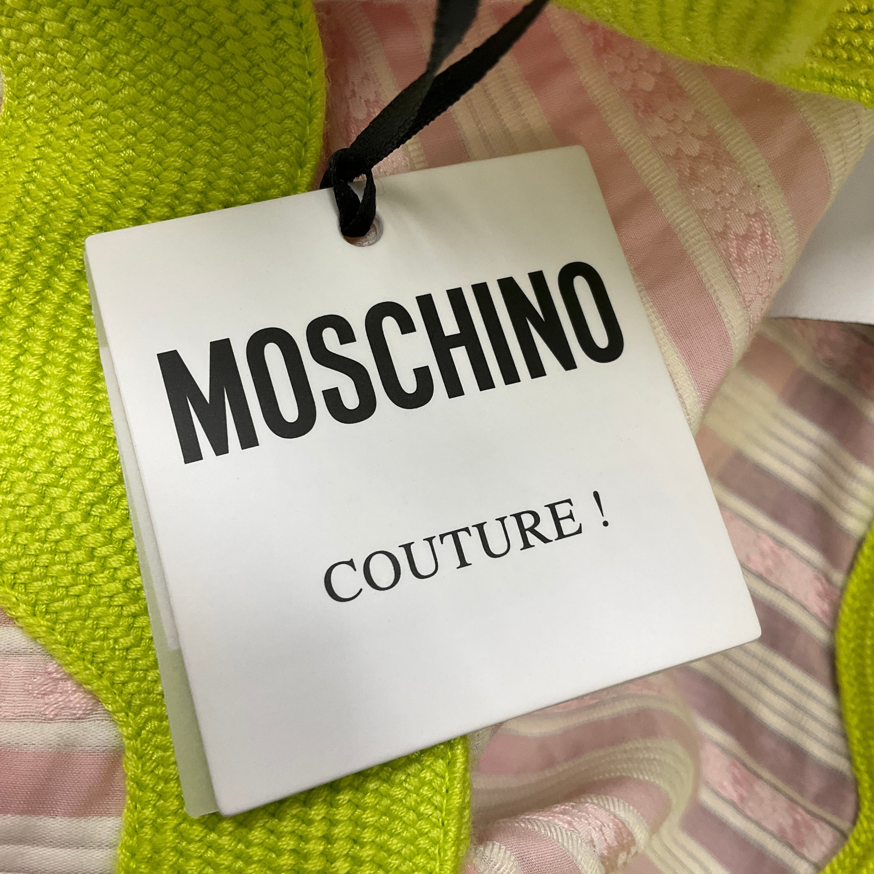 Moschino Couture Pink / White 2021 Striped Cotton Shift Dress - Image 6