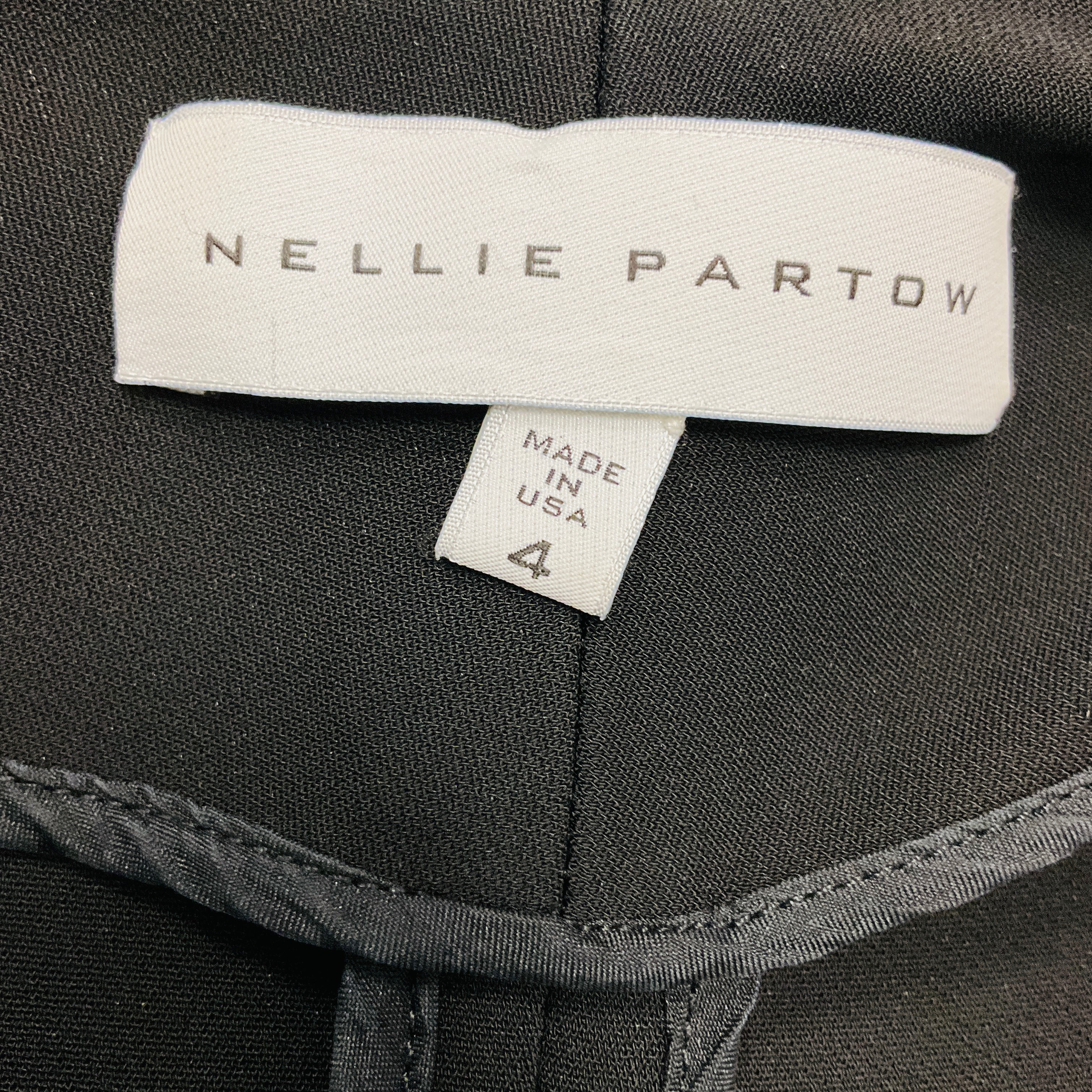 Nellie Partow Black Zipper Detail Stretch Crepe Dress - Image 4