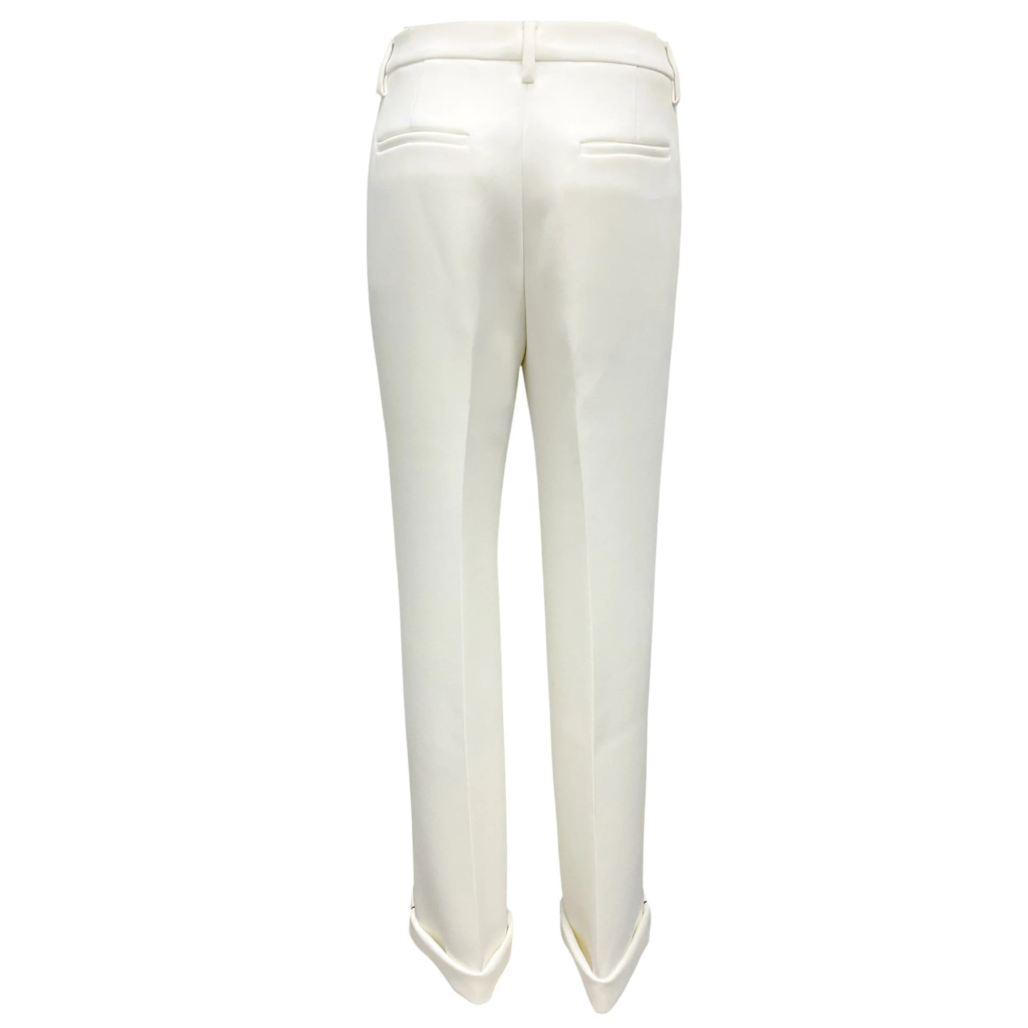 Off-White Ivory / Pink Contrasting Trim Trousers - Image 3