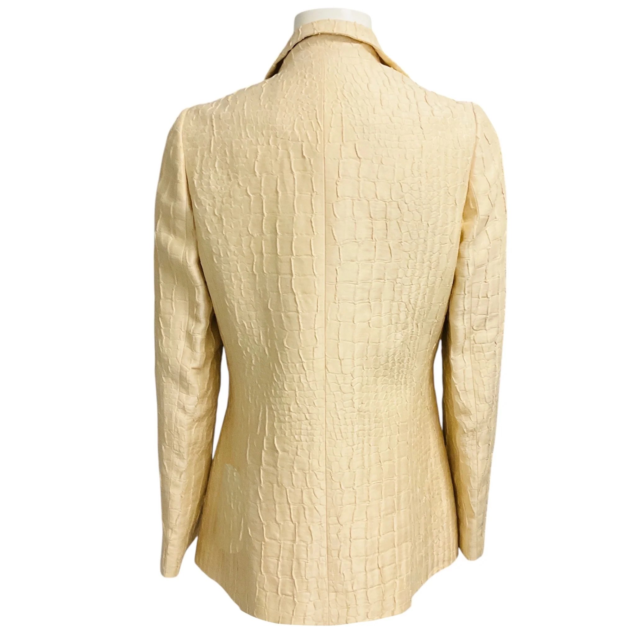 Olivine Gabbro Cream Textured Jacquard Jacket - Image 3