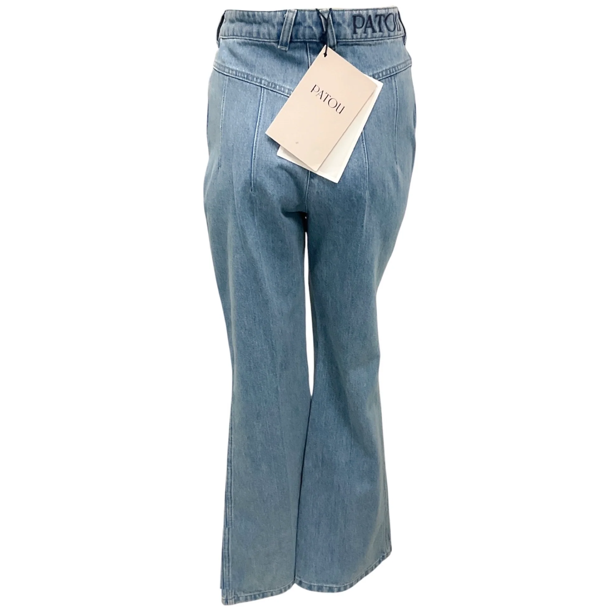 Patou Light Blue Cotton Flare Fit Jeans - Image 3