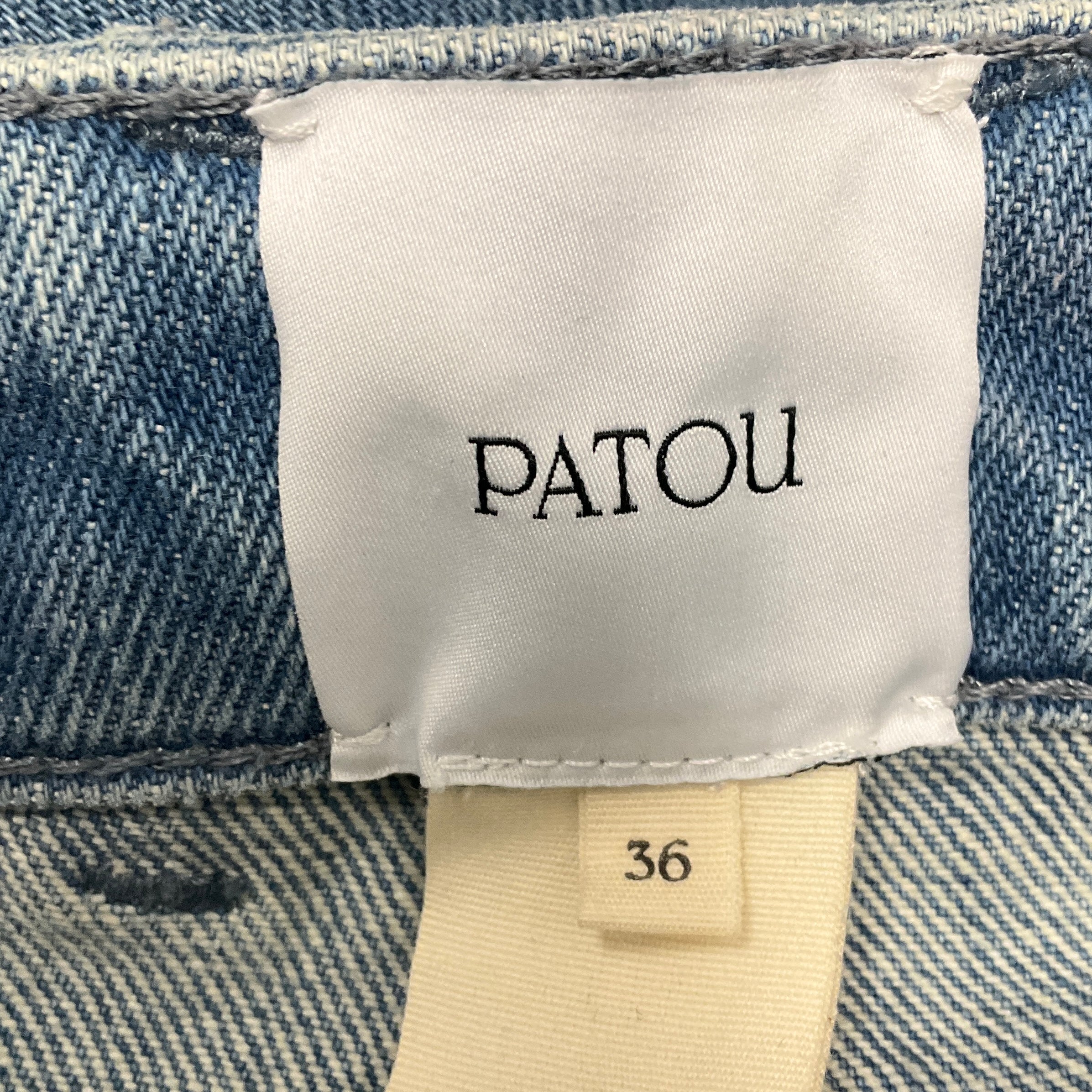 Patou Light Blue Cotton Flare Fit Jeans - Image 4