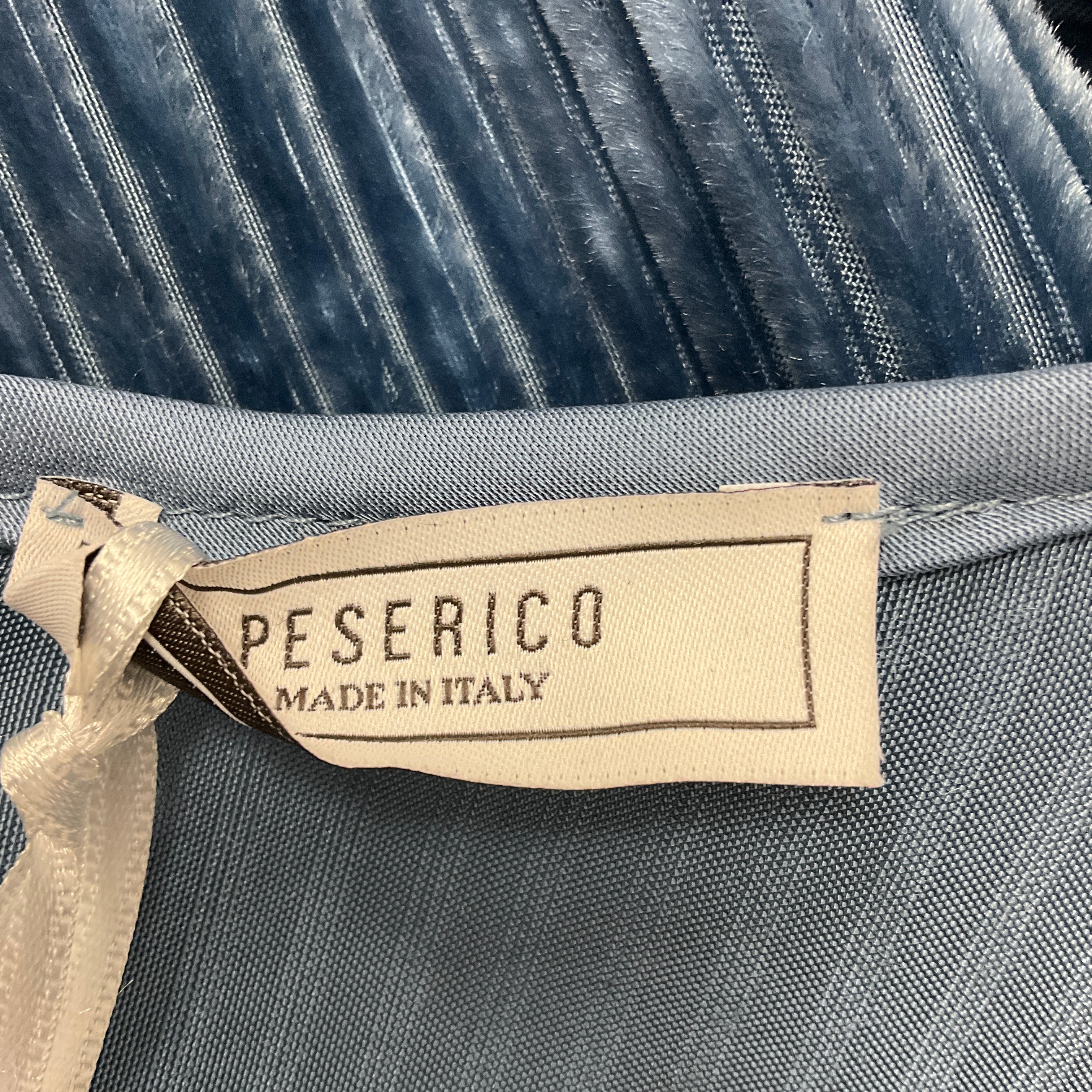 Peserico Blue Corduroy Velvet Midi Dress with Belt - Image 4