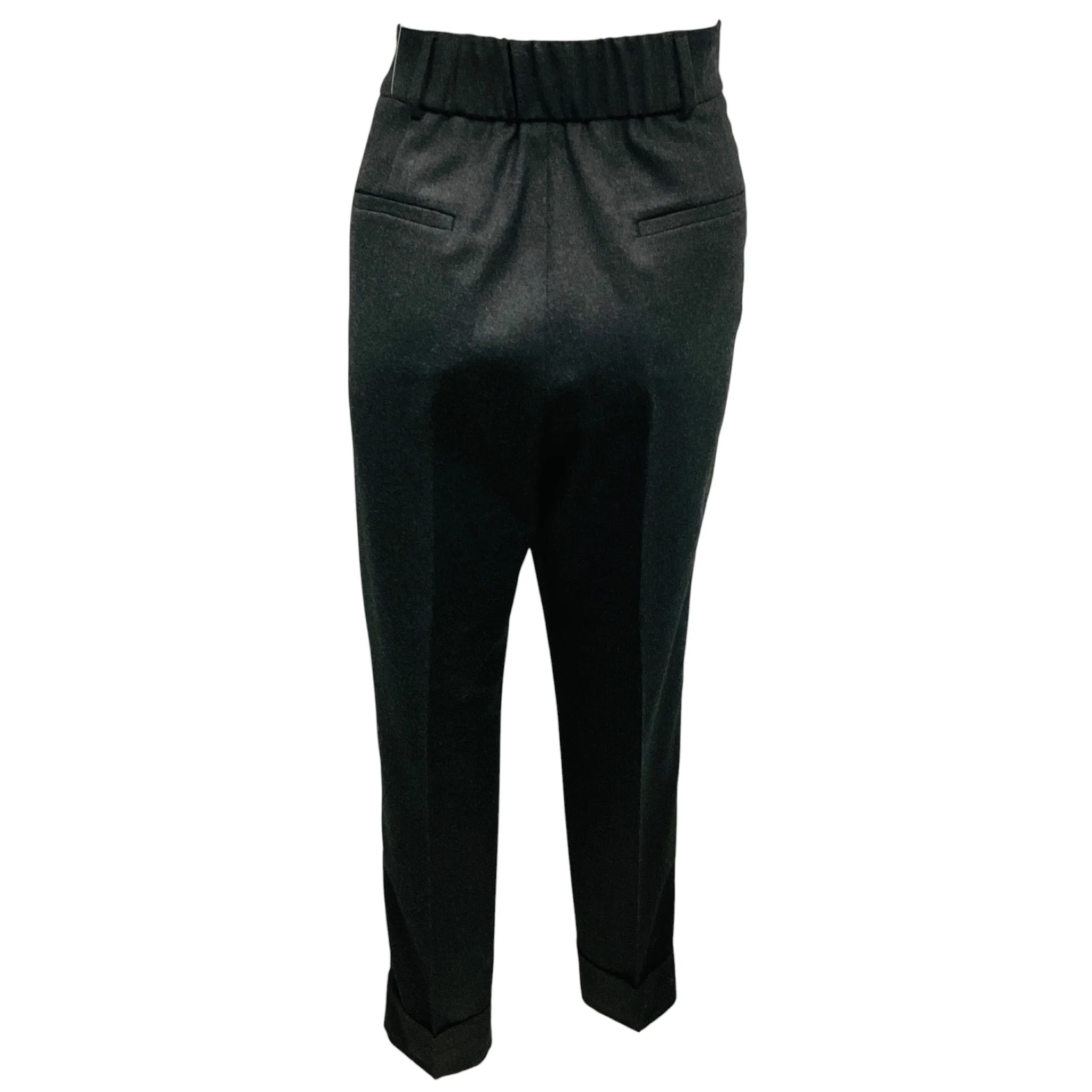 Peserico Charcoal Grey Wool Trousers - Image 3