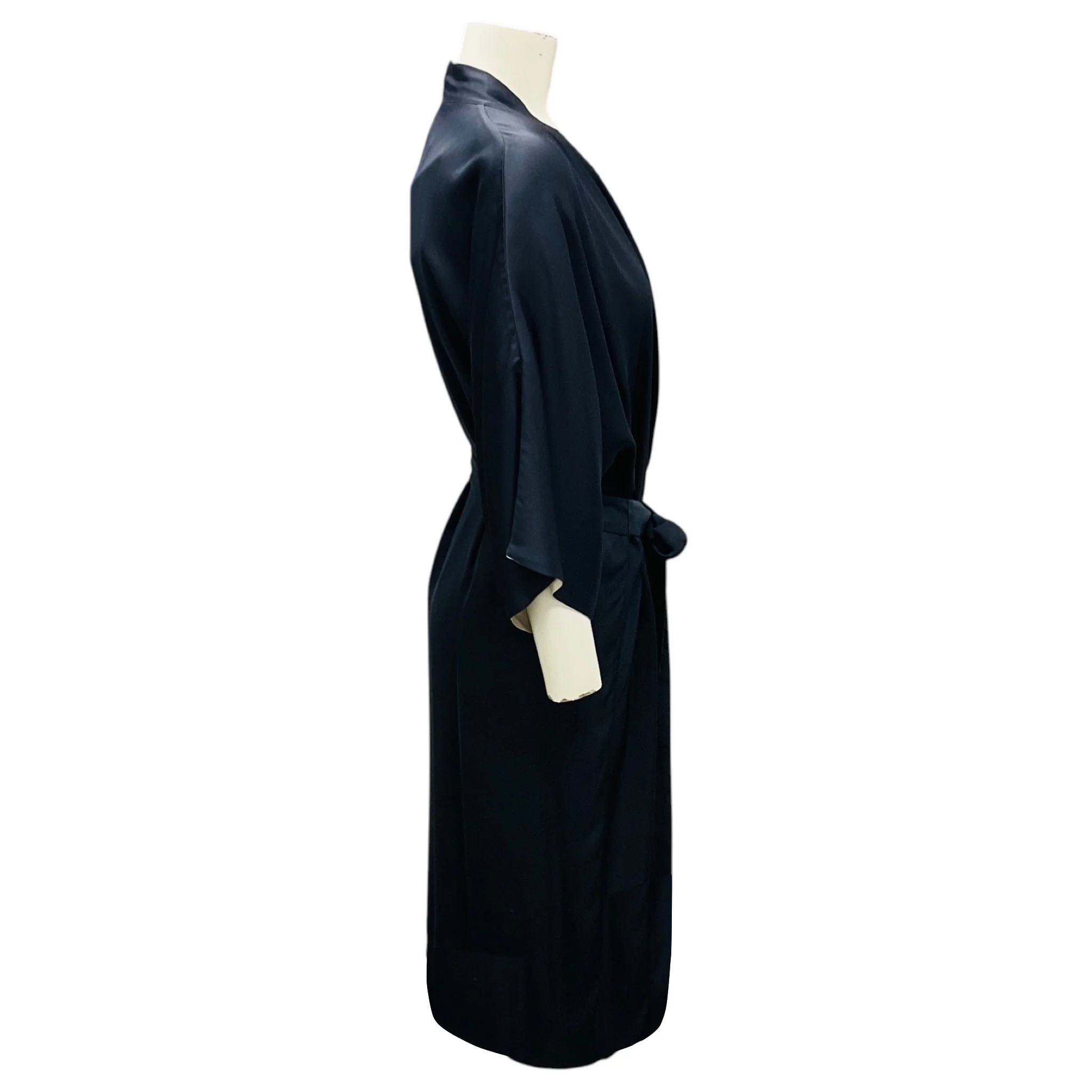 Peserico Dark Blue Belted Robe Coat - Image 2