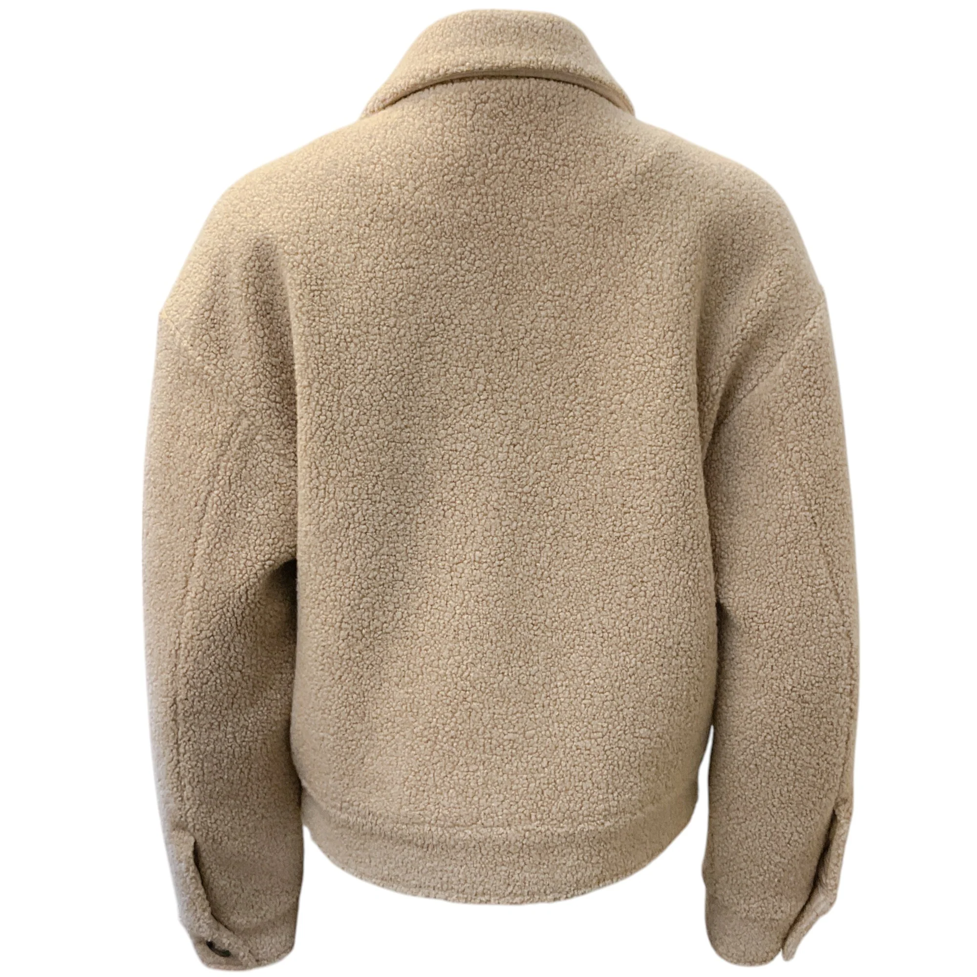 Peserico Easy Beige Wool Boucle Zip Front Jacket - Image 3