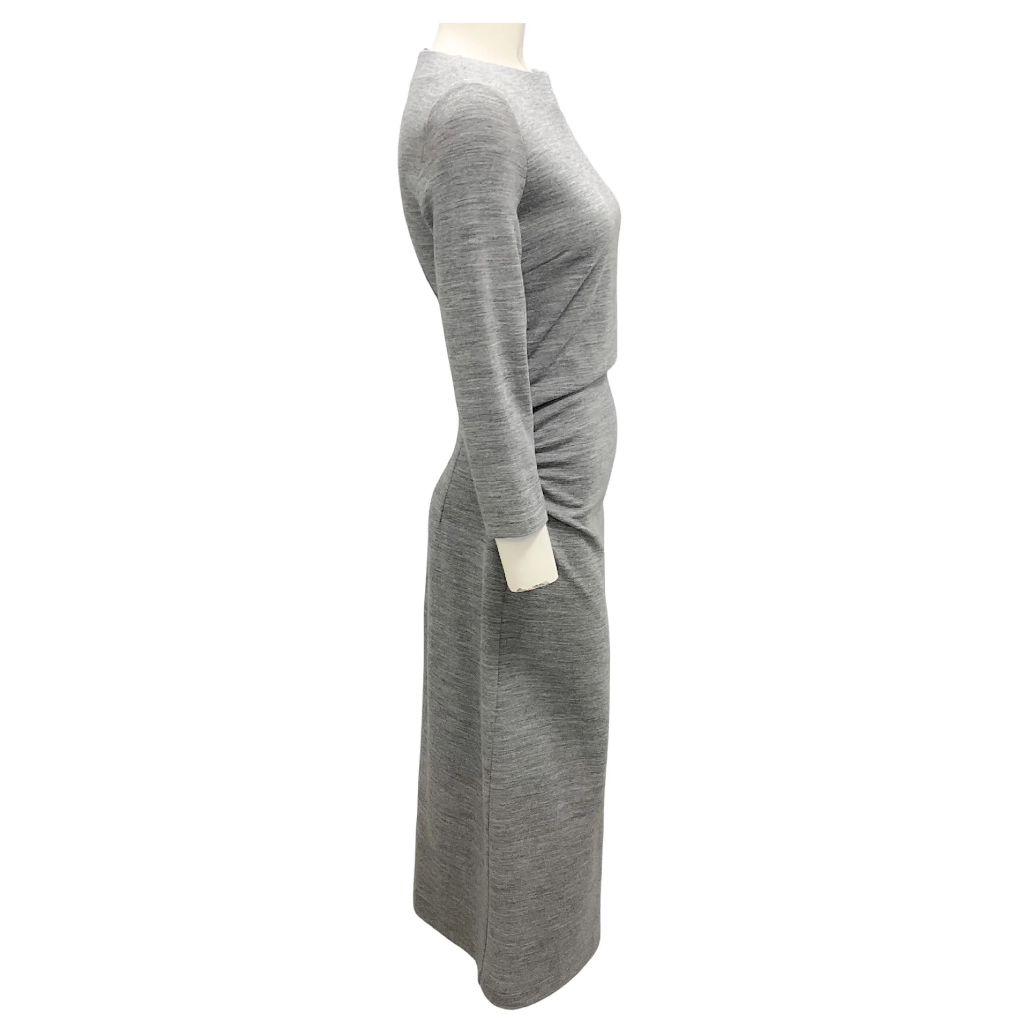 Peserico Grey Fluid Cotton Wool Jersey Dress - Image 2