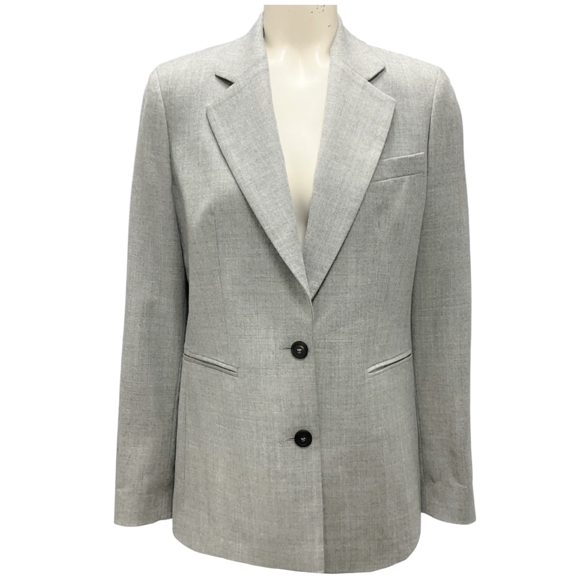 Peserico Grey Lurex Wool Flannel Blazer
