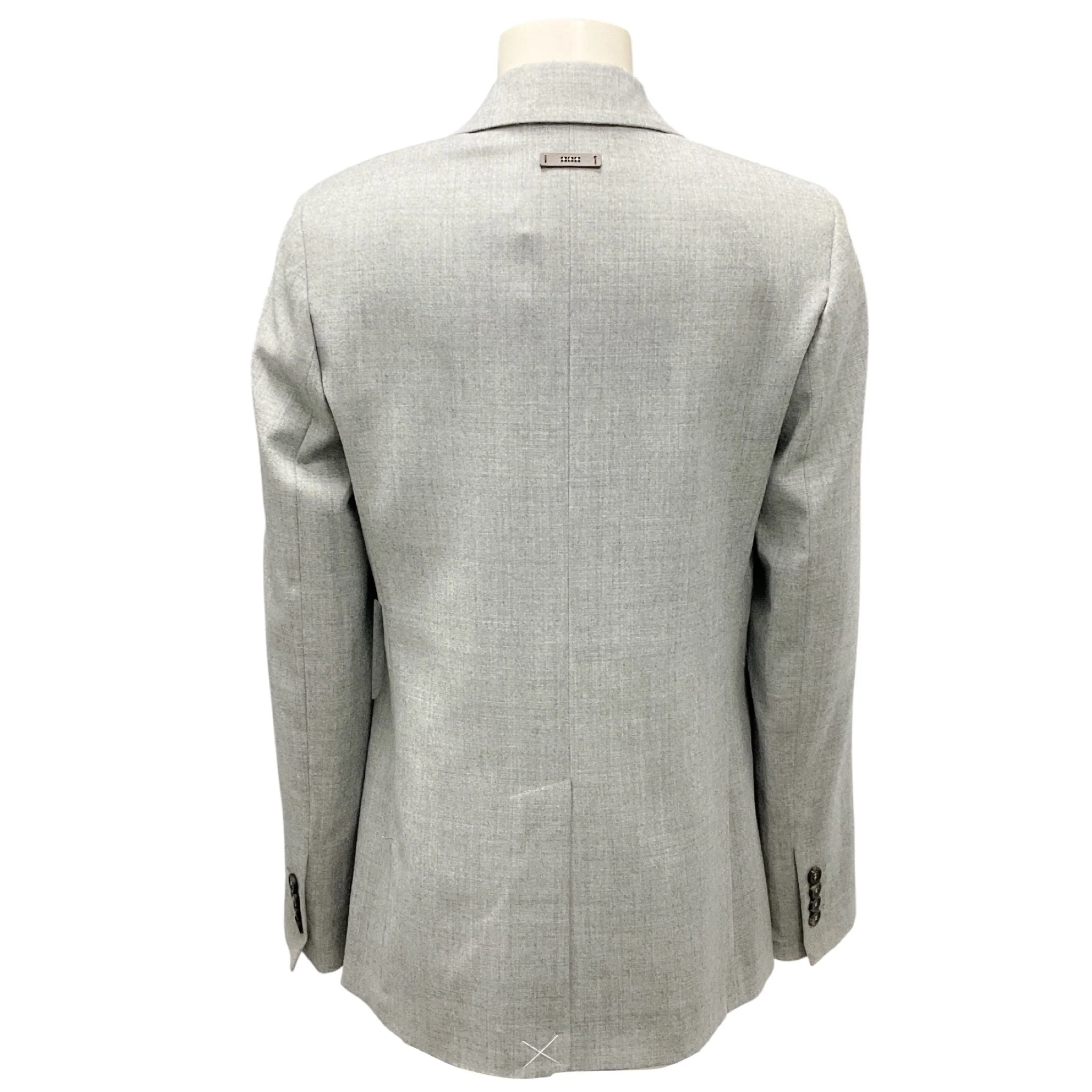 Peserico Grey Lurex Wool Flannel Blazer - Image 3