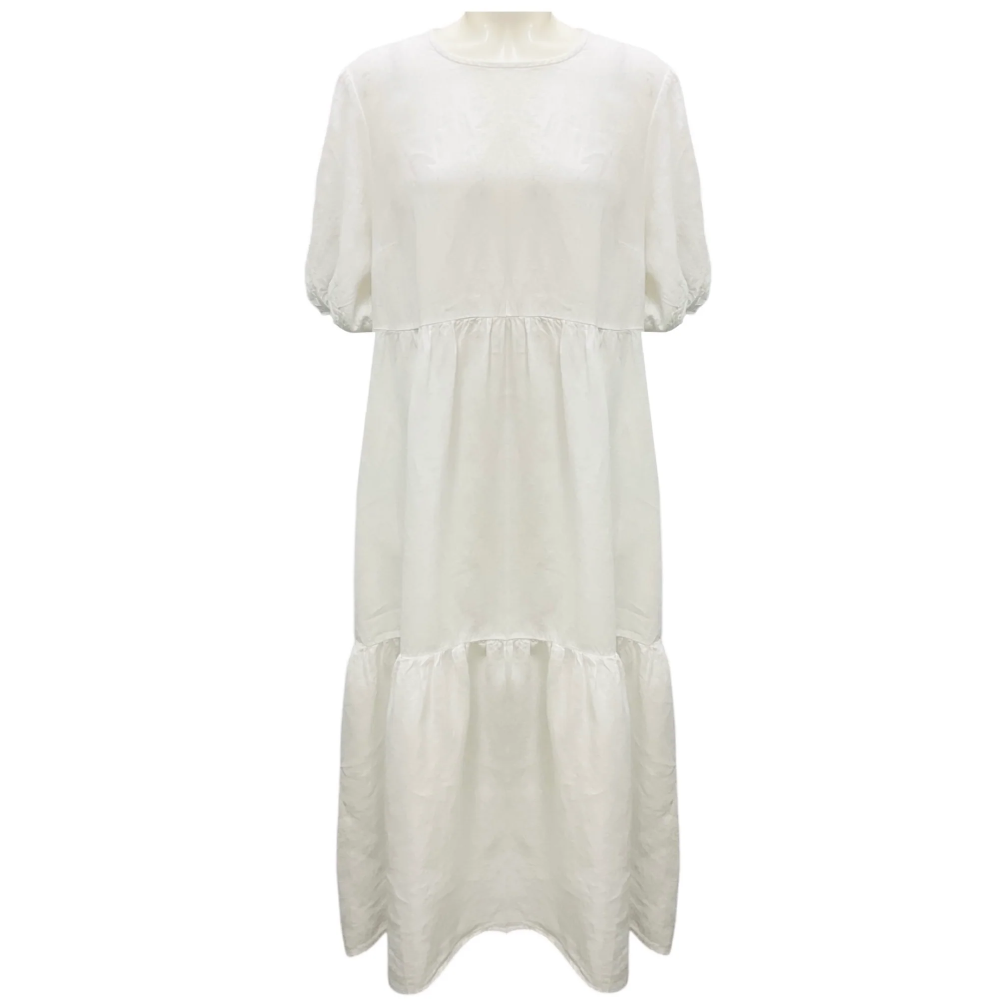 Peserico White Linen Midi Dress