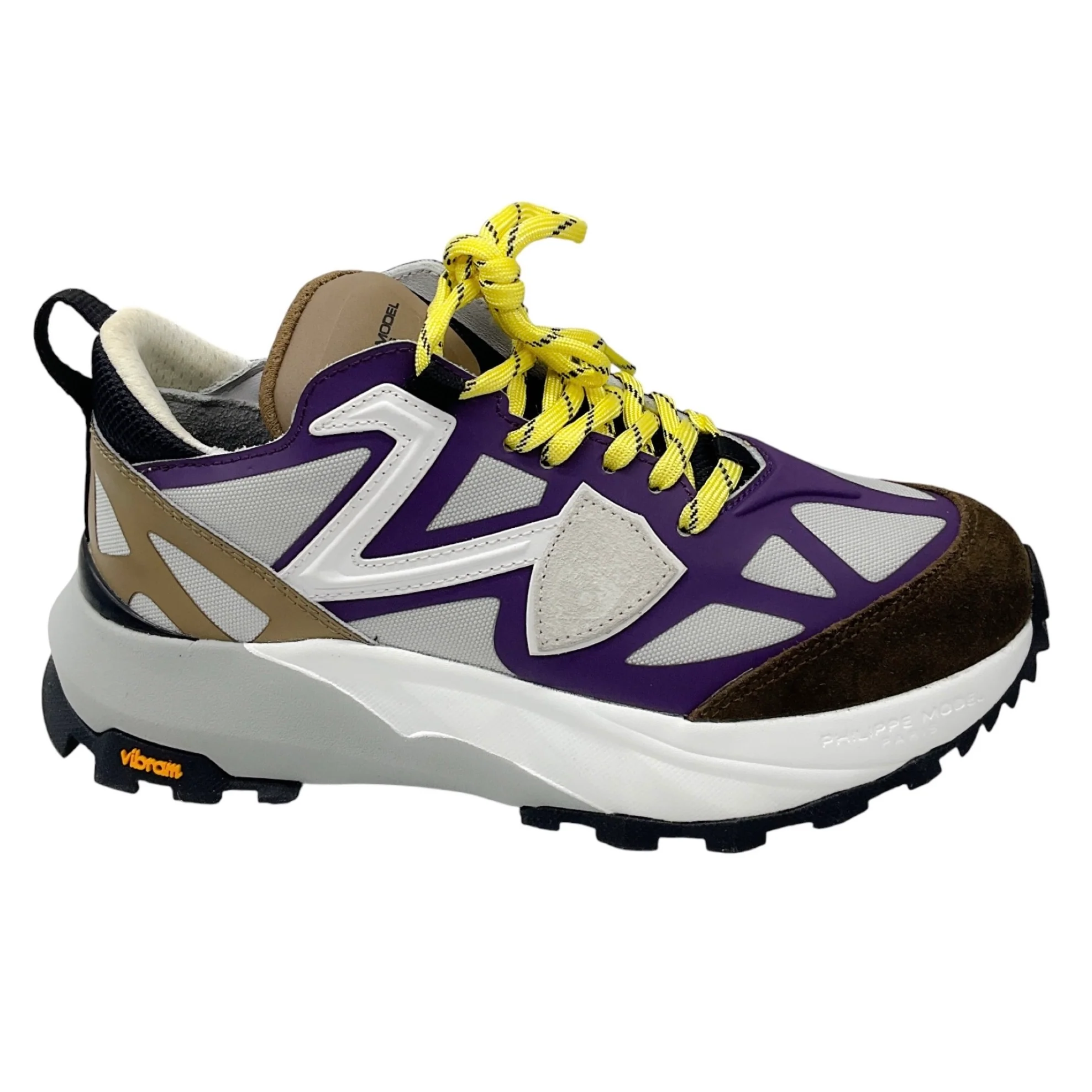 Philippe Model Purple / Grey Rocx Nylon and Leather Low Top Sneakers - Image 2