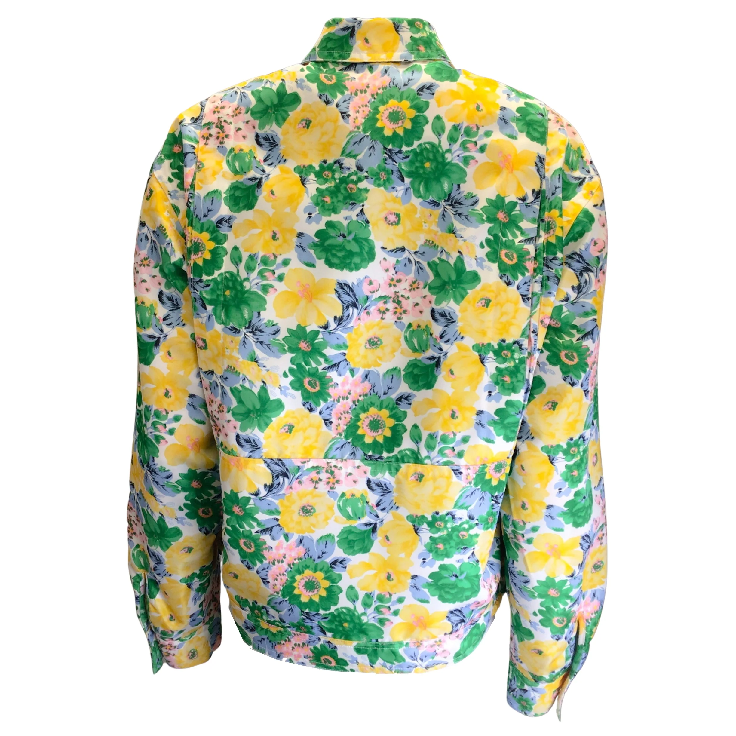 Plan C Green Multi Floral Printed Boxy Shirt Jacket - Image 3