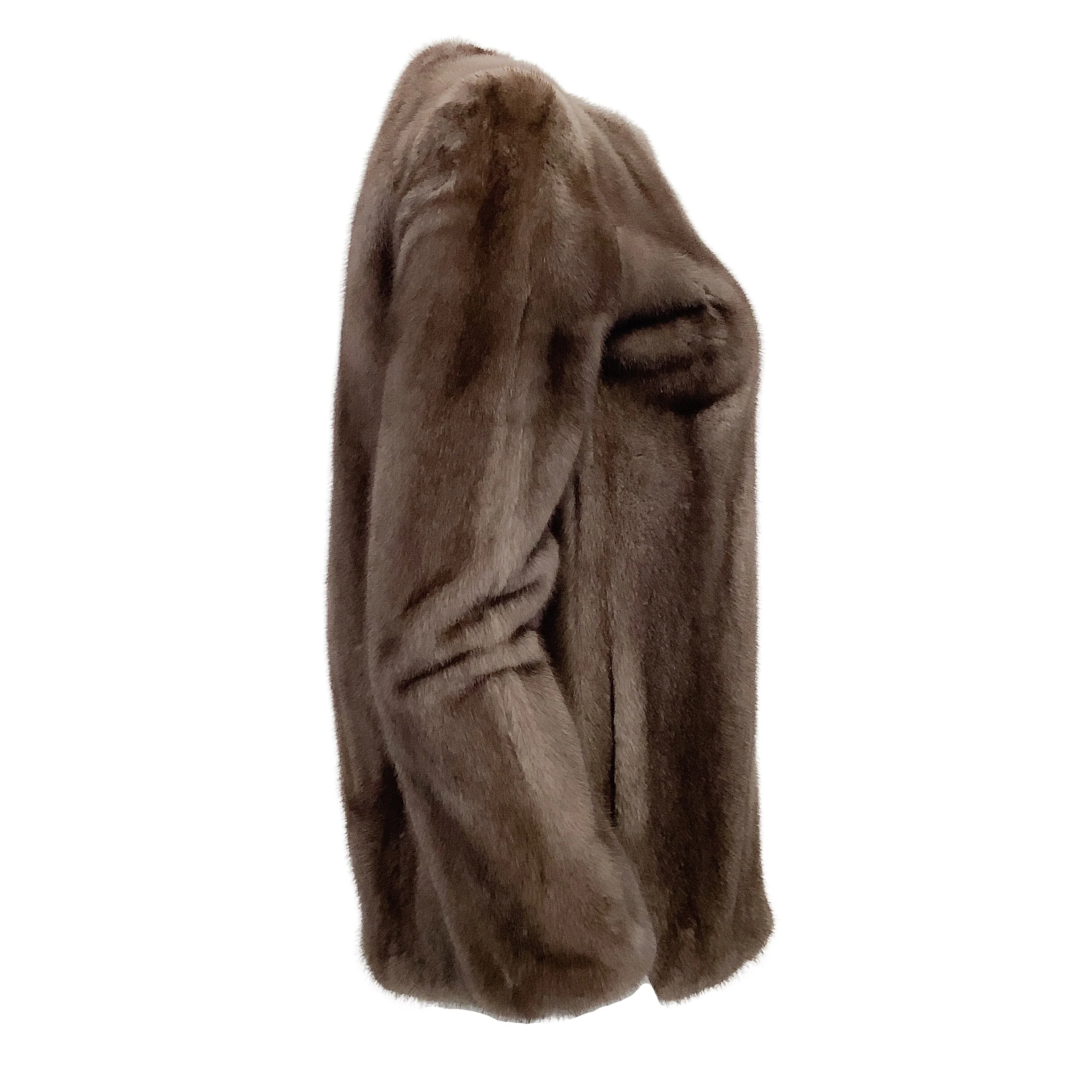 Pologeorgis Grey / Taupe Shirred Mink Coat - Image 2