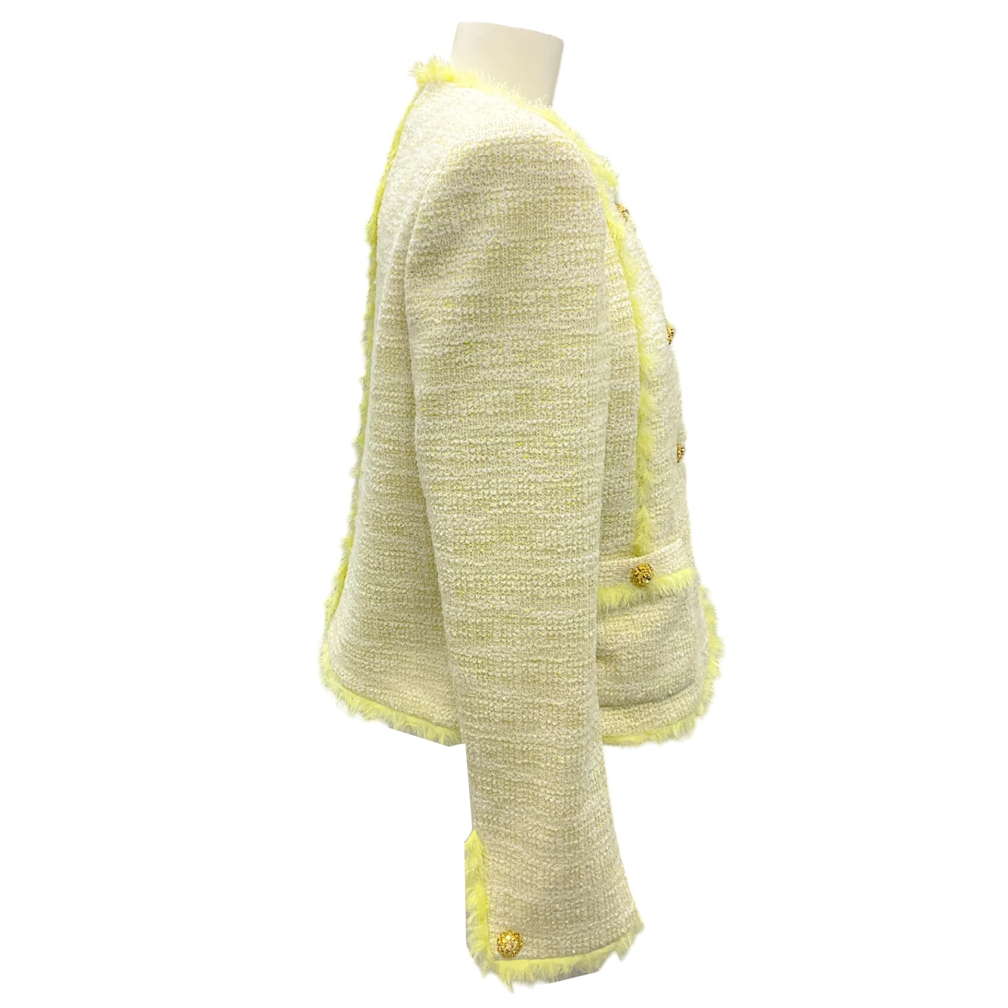 Prabal Gurung Mimosa Fringed Tweed Jacket - Image 2