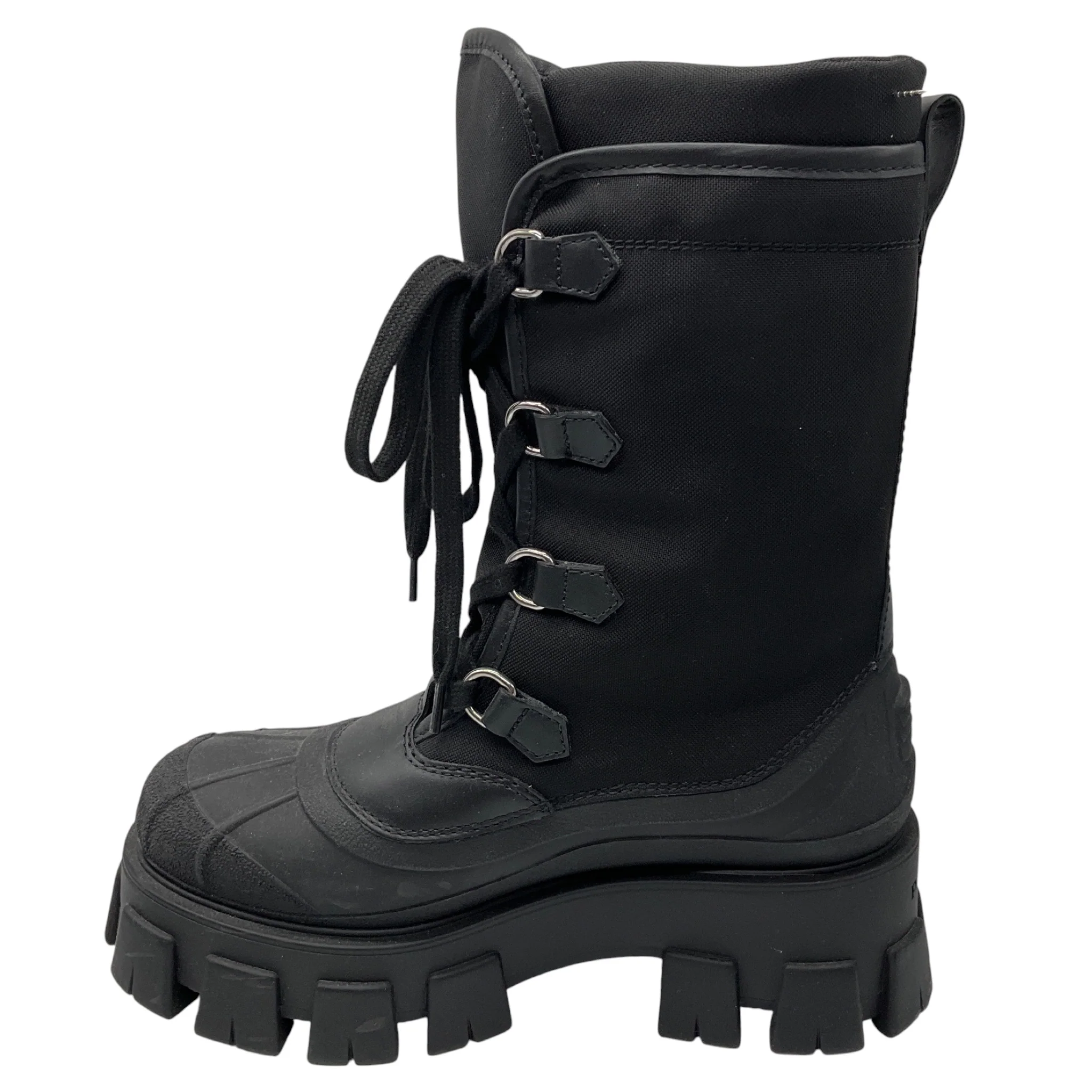 Prada Black Lace Up Combat Boots - Image 3