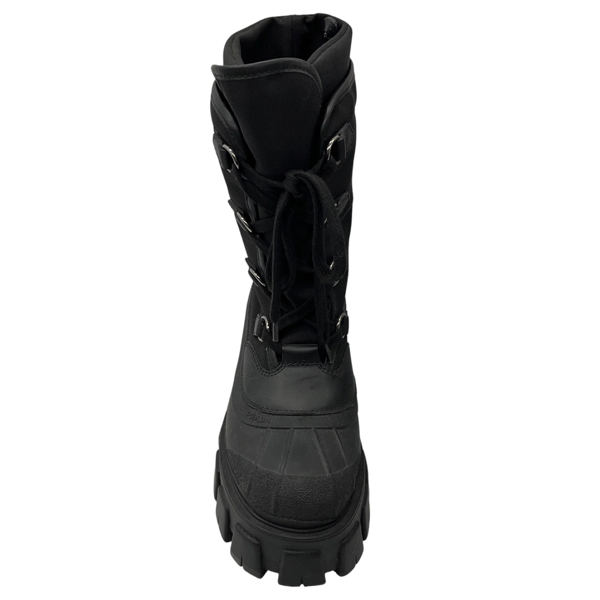 Prada Black Lace Up Combat Boots - Image 4