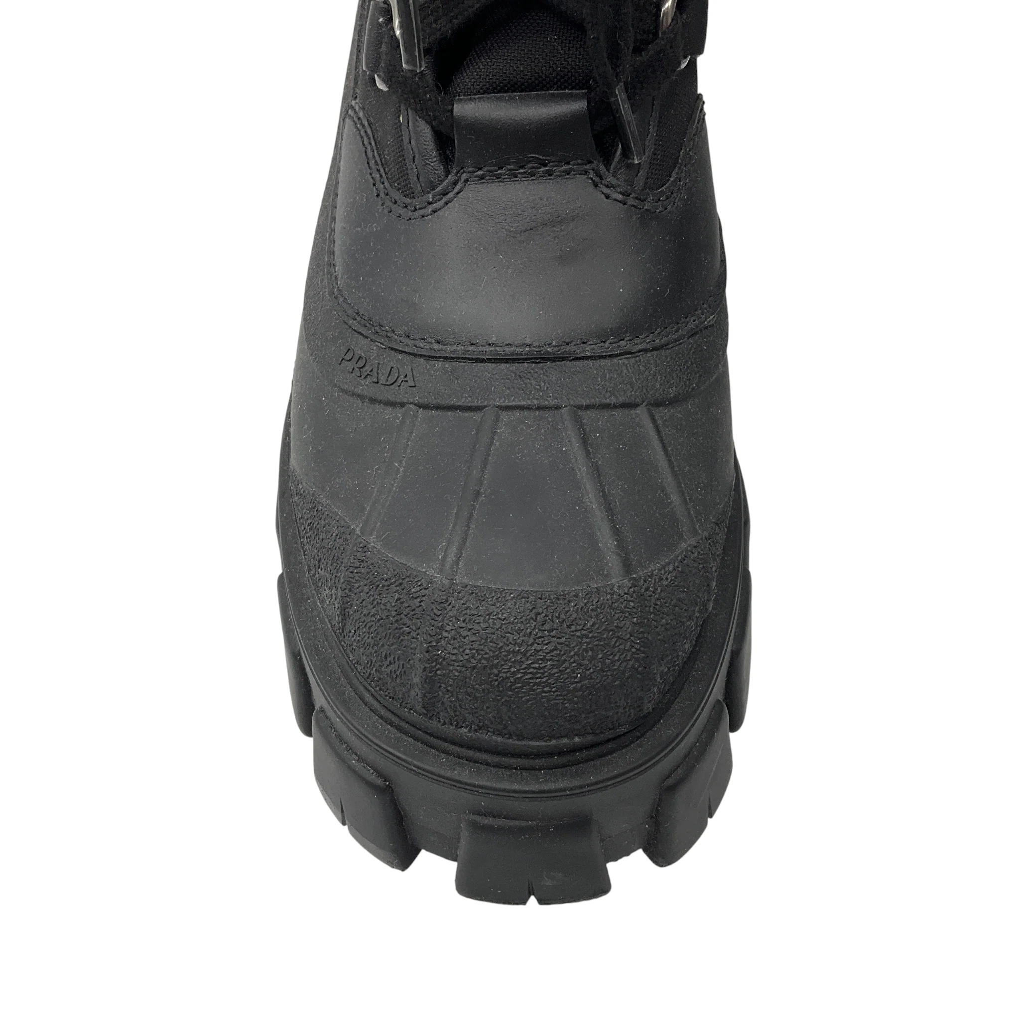 Prada Black Lace Up Combat Boots - Image 5