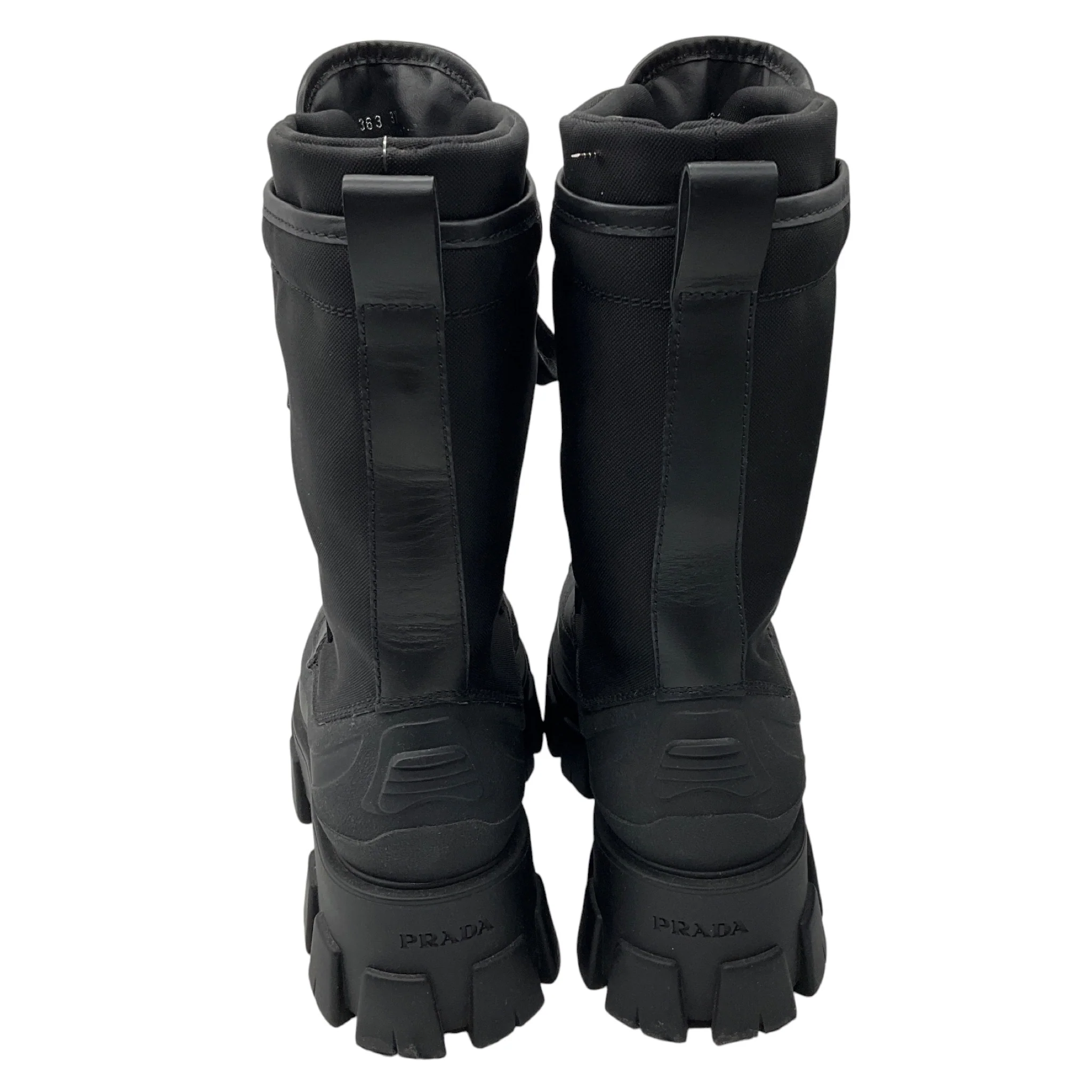 Prada Black Lace Up Combat Boots - Image 6