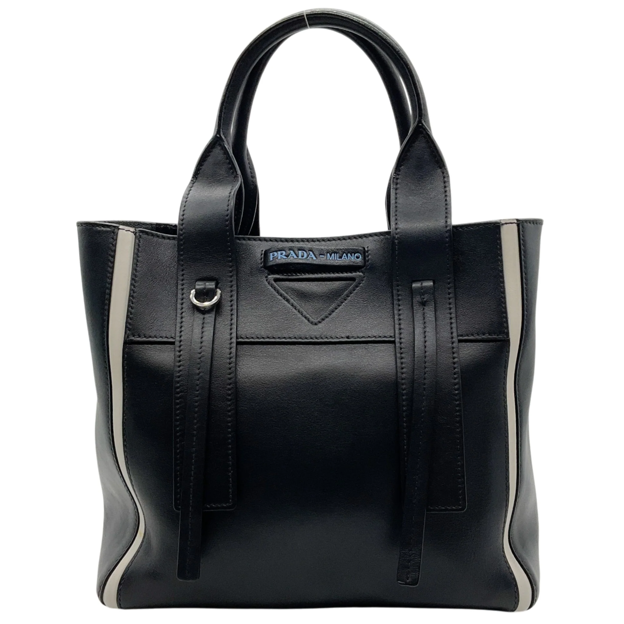 Prada Black Leather Ouverture Grace Lux Medium Tote Bag