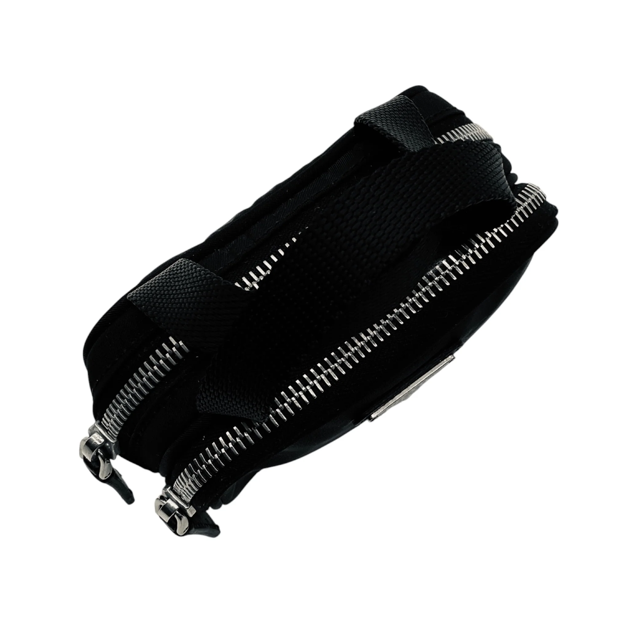 Prada Black Logo Plaque Double Zip Tessuto Mini Bag - Image 5
