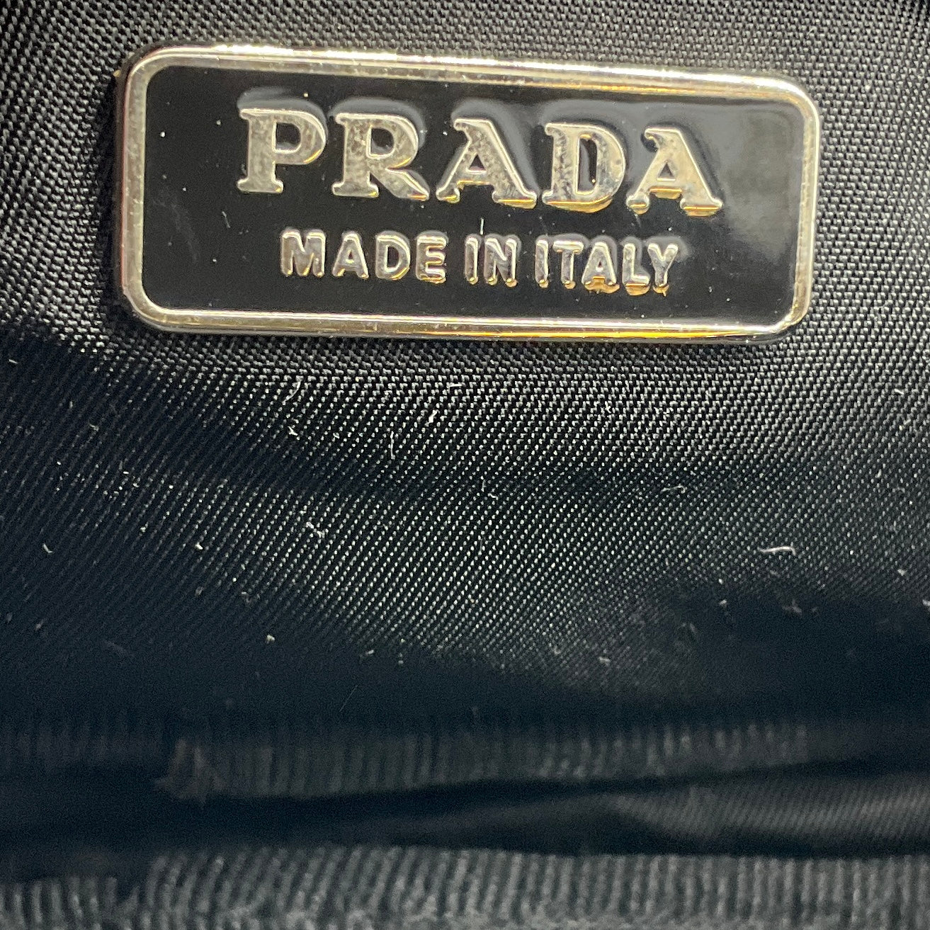 Prada Black Logo Plaque Double Zip Tessuto Mini Bag - Image 8