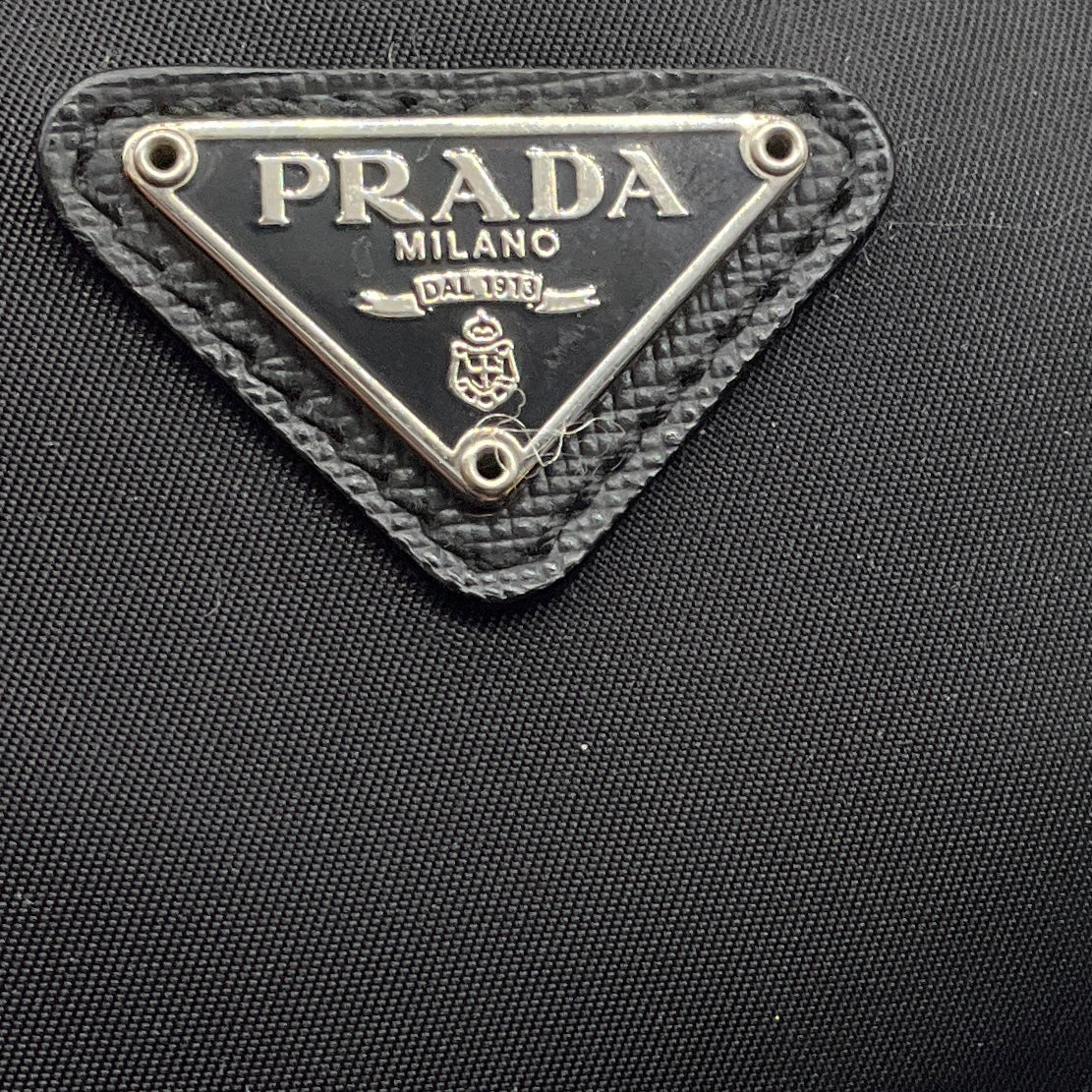 Prada Black Logo Plaque Double Zip Tessuto Mini Bag - Image 9