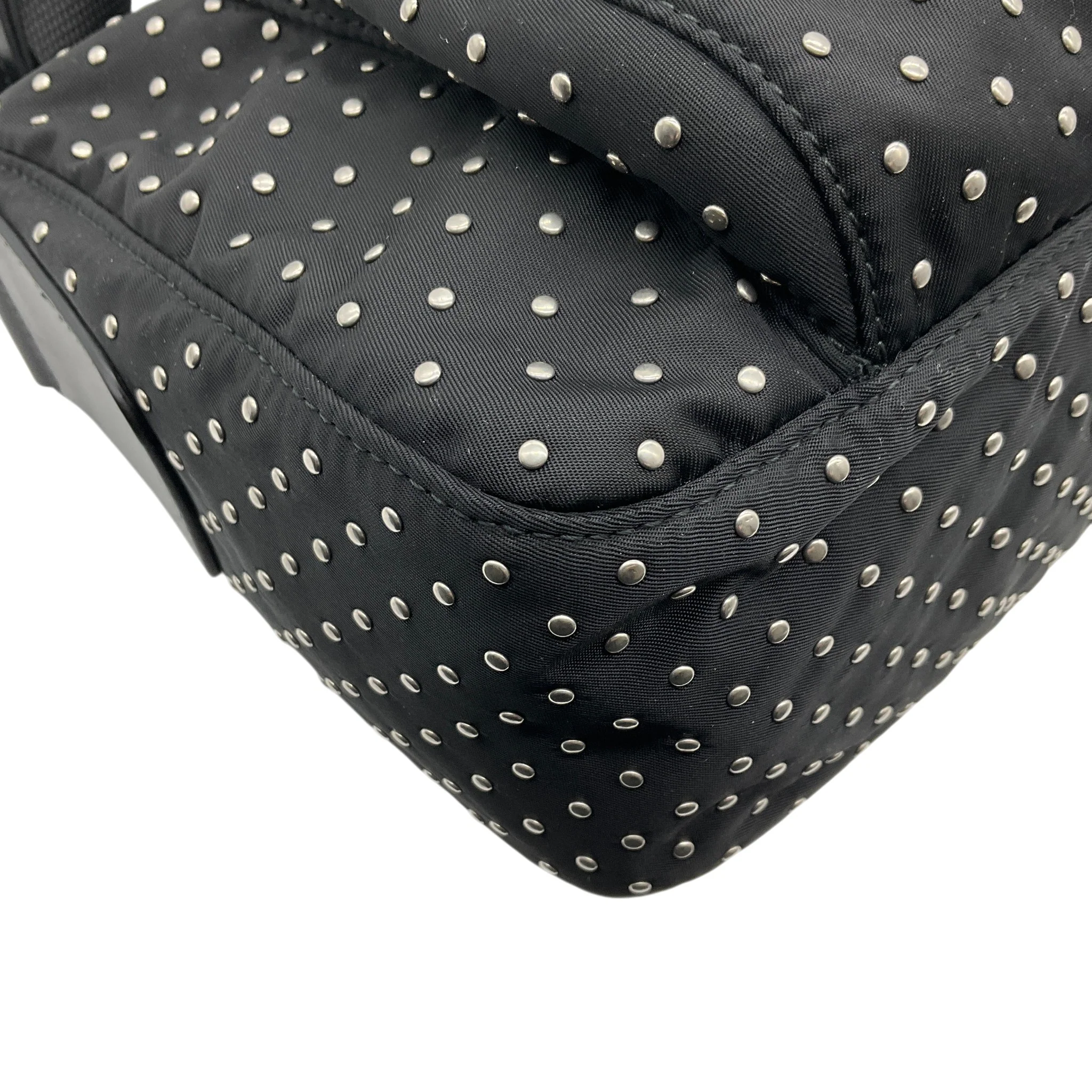 Prada Black Re-Nylon Studded Crossbody Bag - Image 5