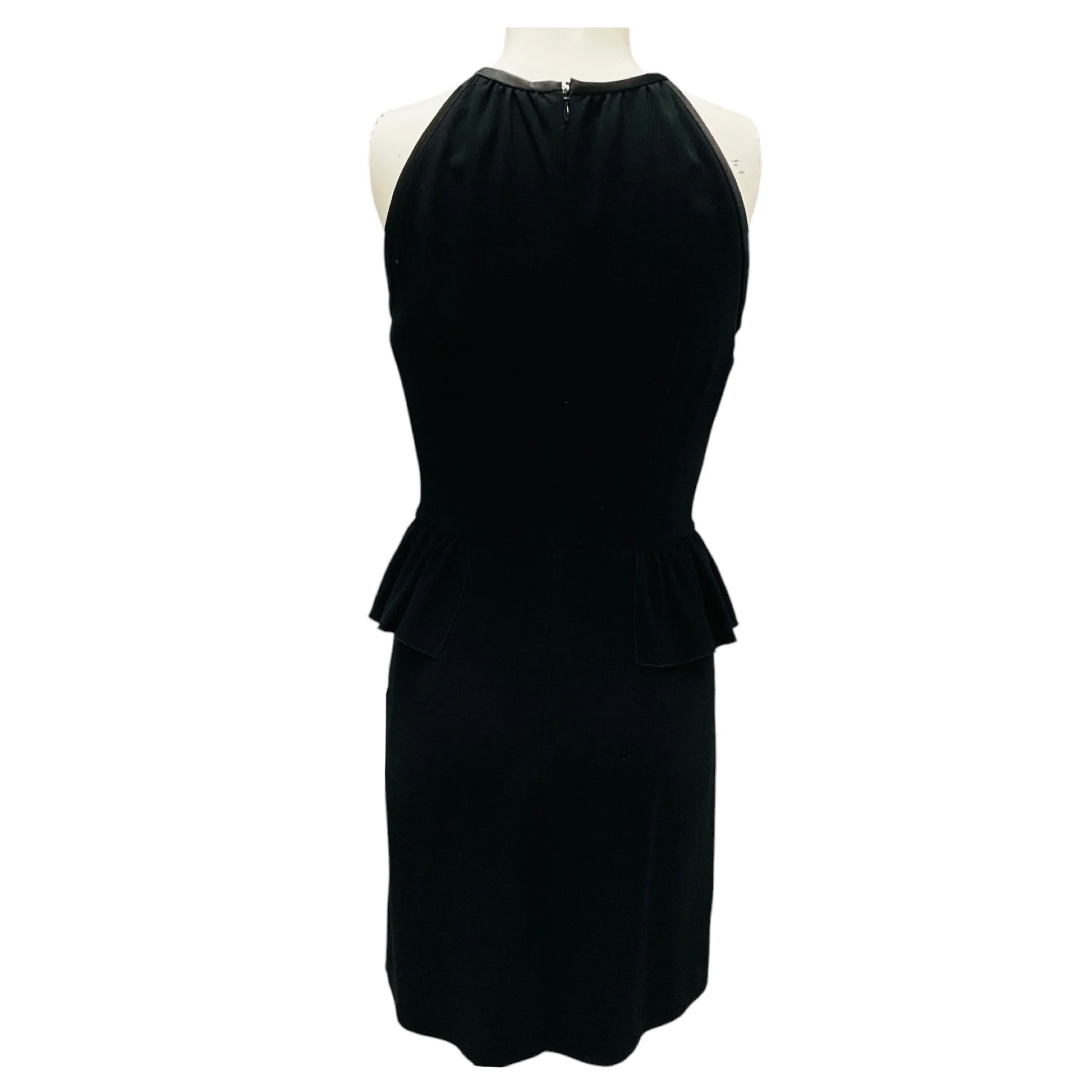 Prada Black Sleeveless Crepe Peplum Dress - Image 3