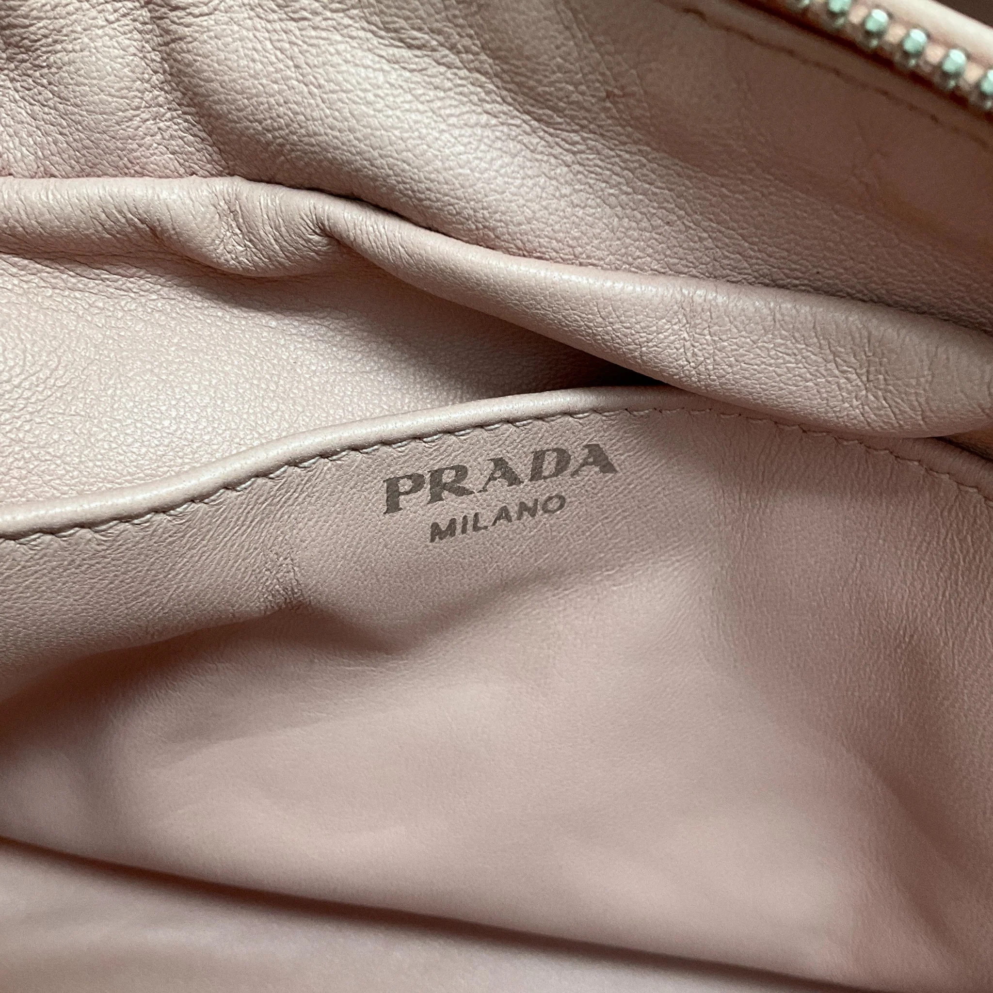 Prada Pink Leather Bauletto 2 Way Bag - Image 8