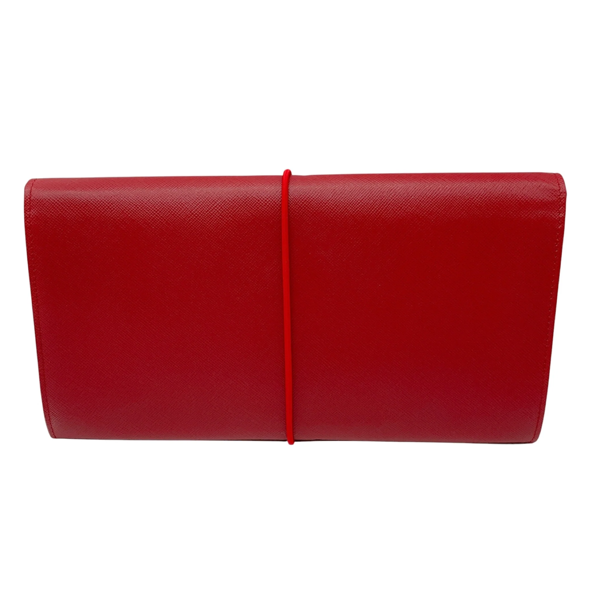 Prada Red Saffiano Leather Clutch Bag - Image 3