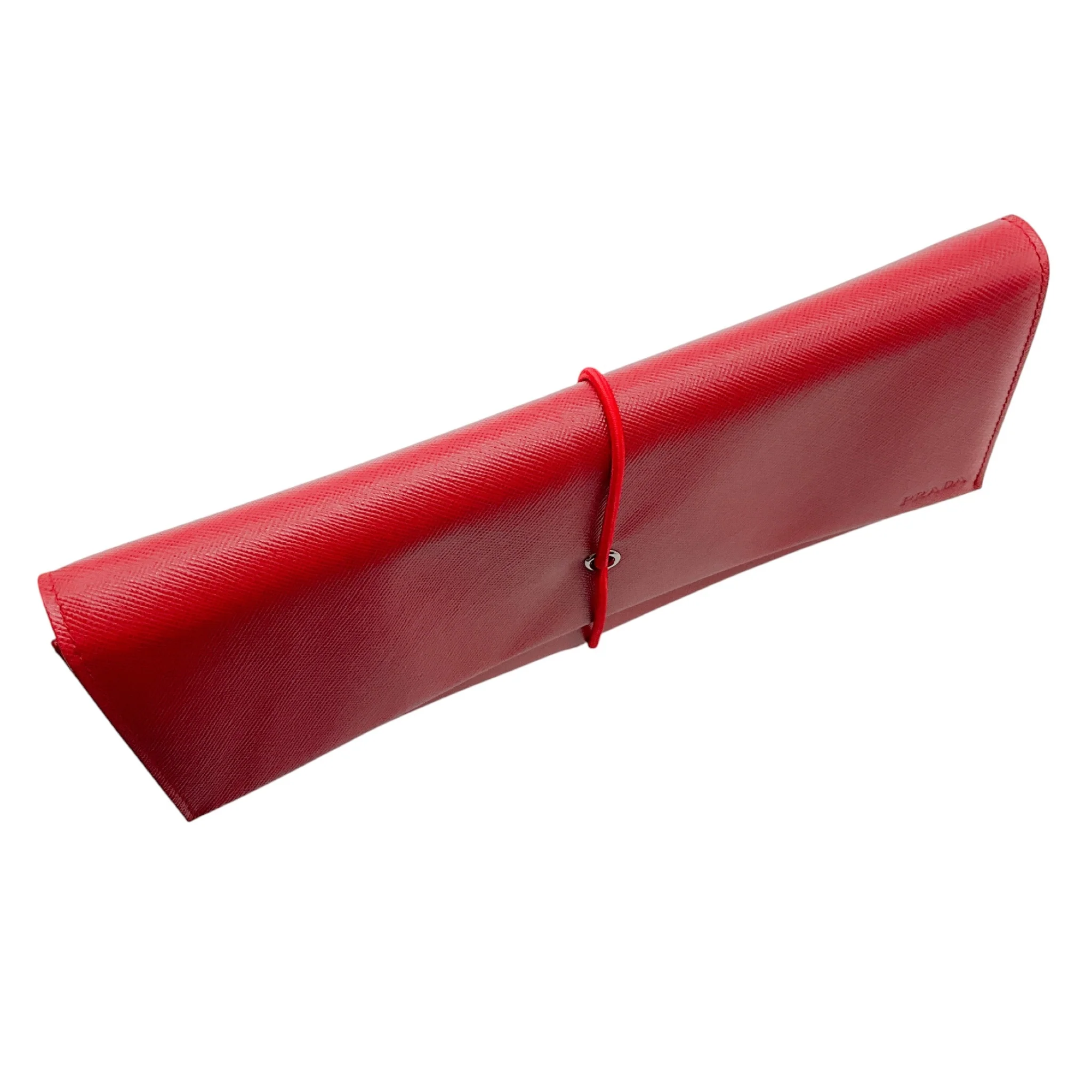 Prada Red Saffiano Leather Clutch Bag - Image 5