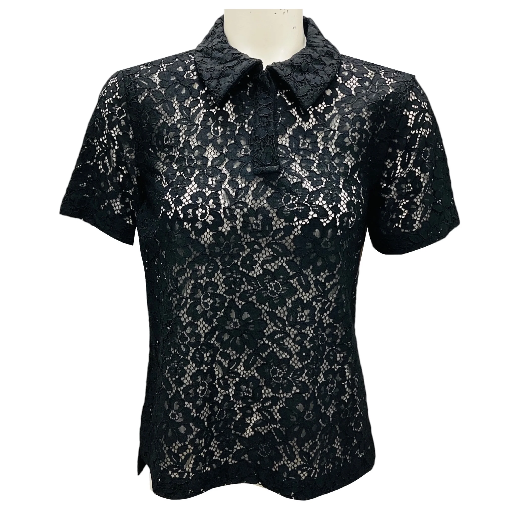 Proenza Schouler Black Stretch Lace Kennedy Top