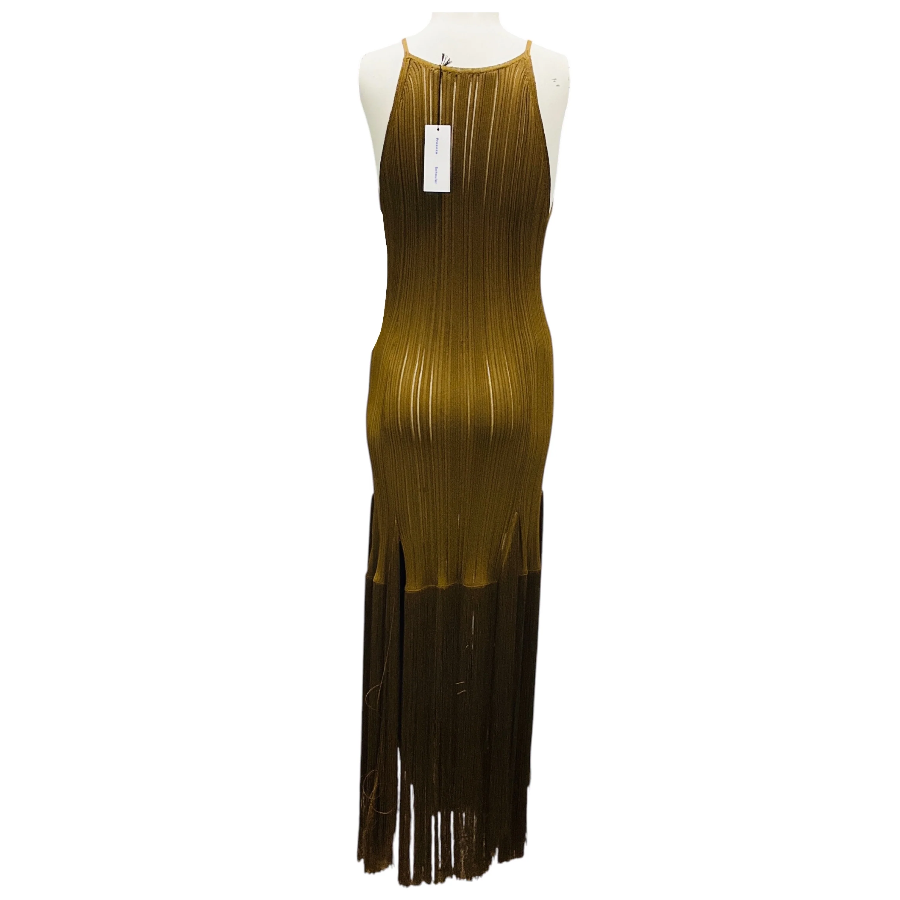Proenza Schouler Chestnut Everly Viscose Fringe Knit Dress - Image 3