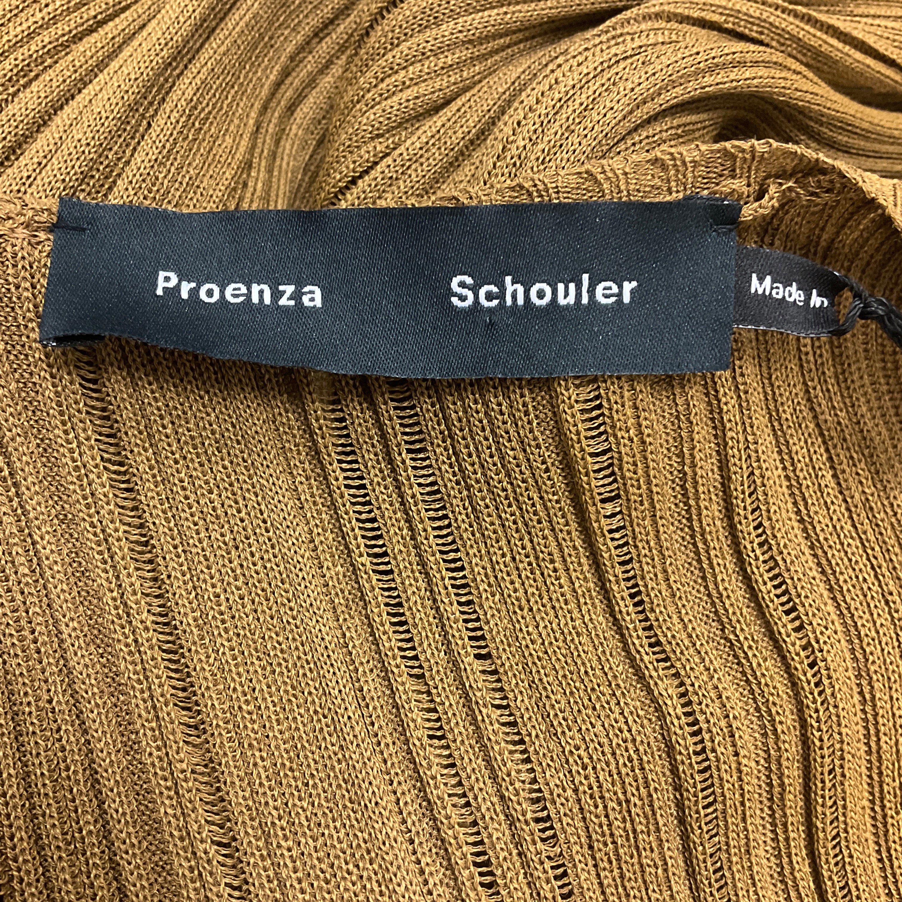 Proenza Schouler Chestnut Everly Viscose Fringe Knit Dress - Image 4