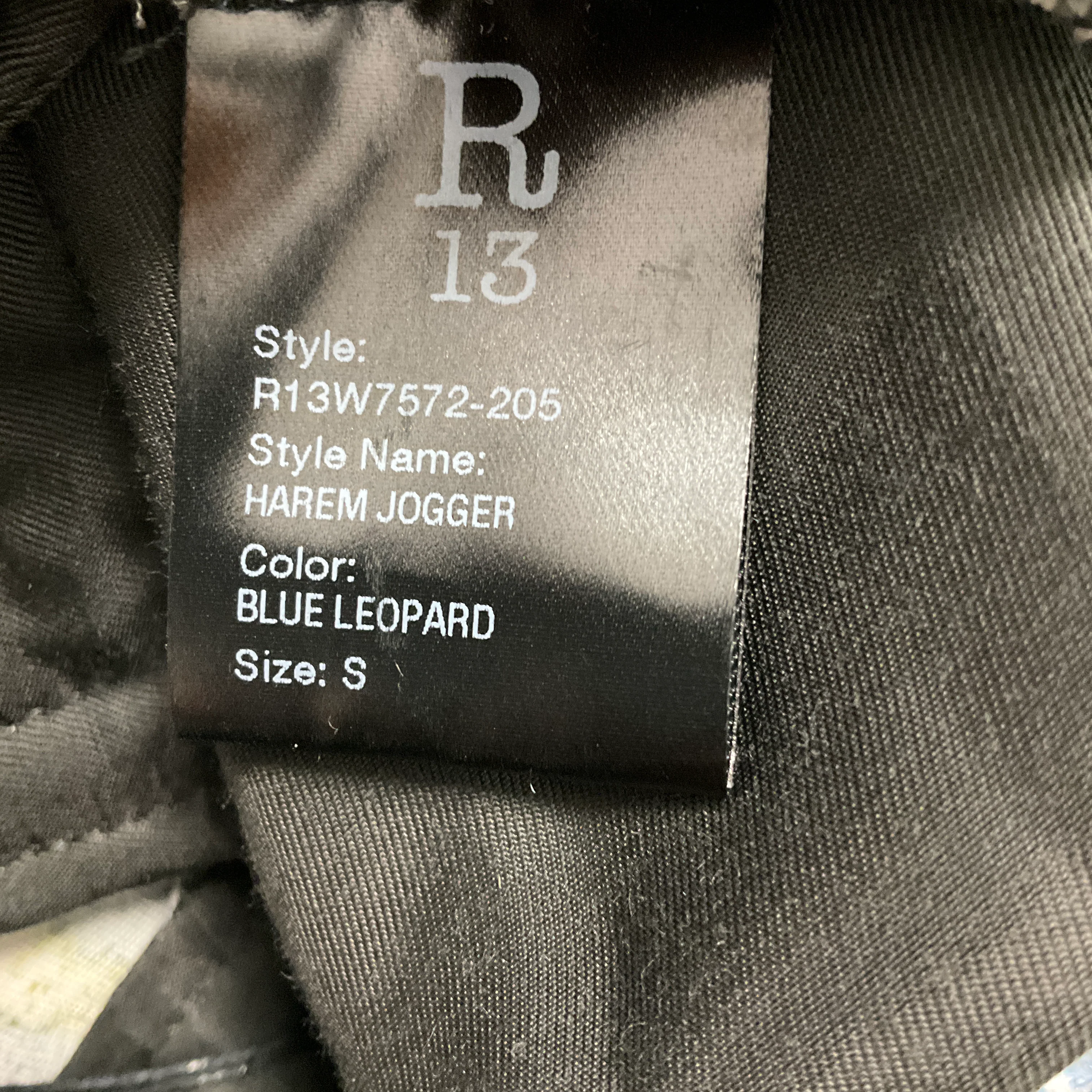 R13 Blue Leopard Harem Jogger - Image 6