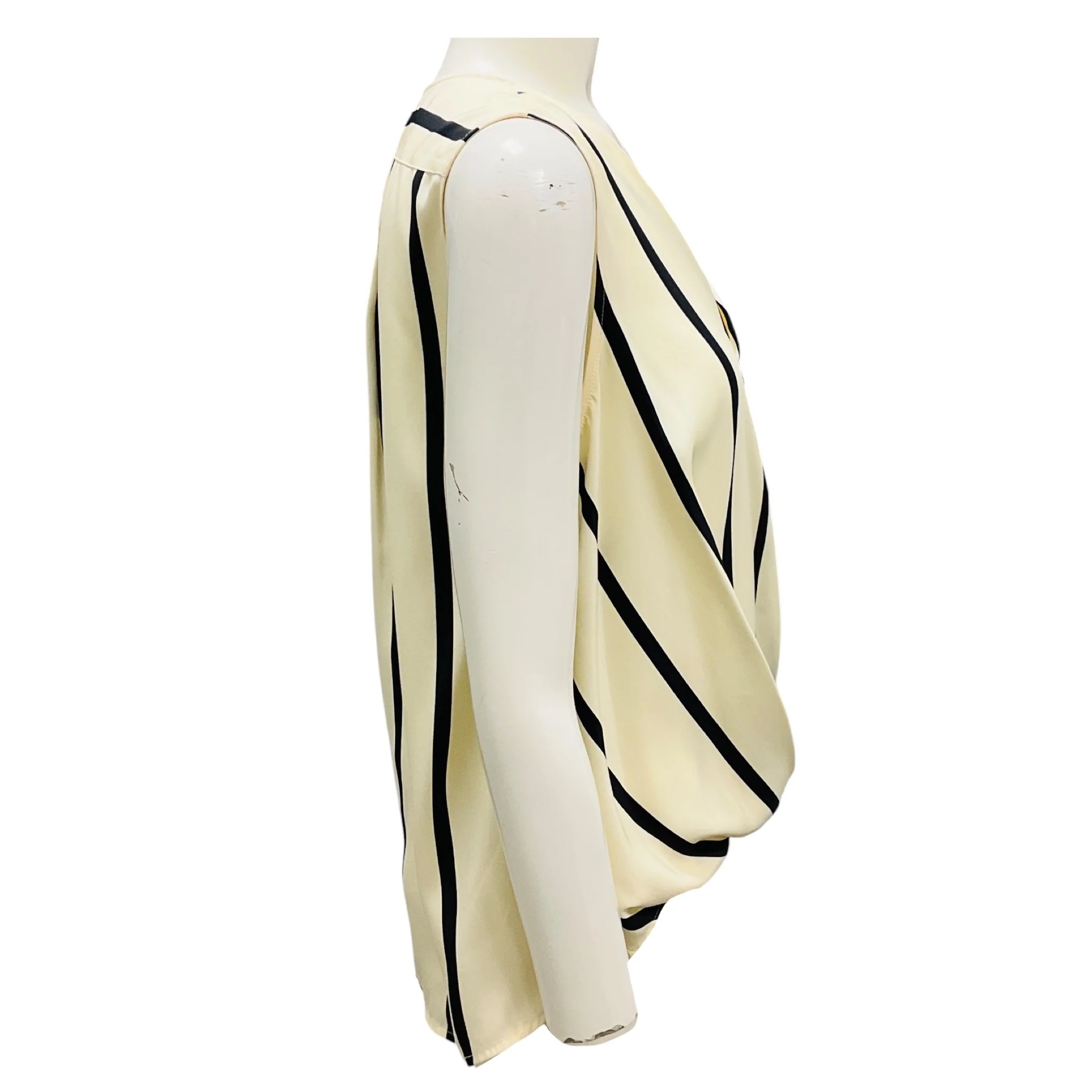 Rag & Bone Beige Stripe Sleeveless Victor Blouse - Image 2