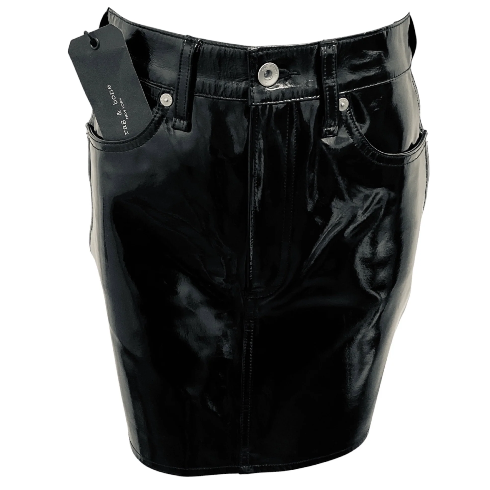 Rag & Bone Black Moss Patent Skirt