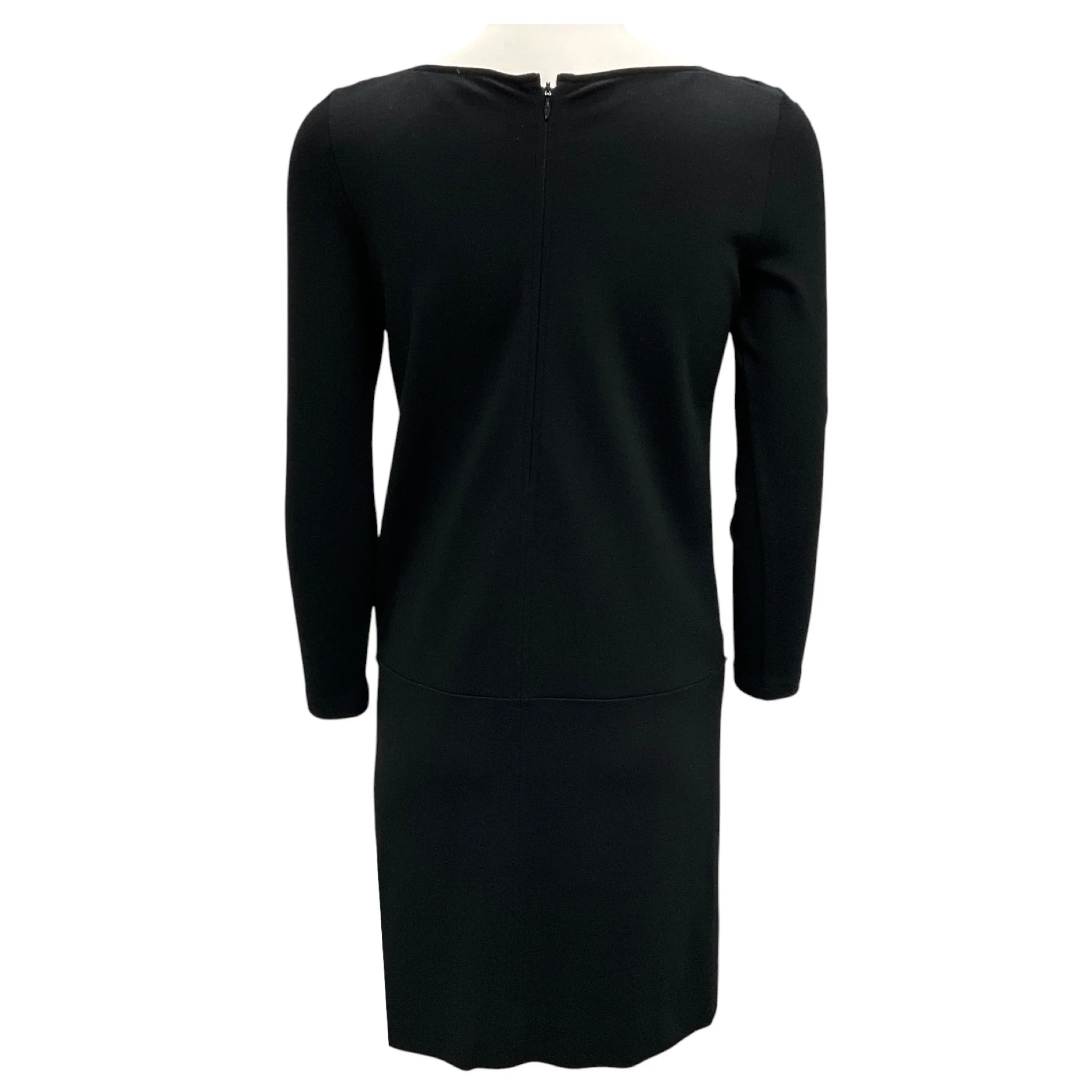 Ralph Lauren Black Label Black Lambskin Leather Trimmed Jersey Dress - Image 3