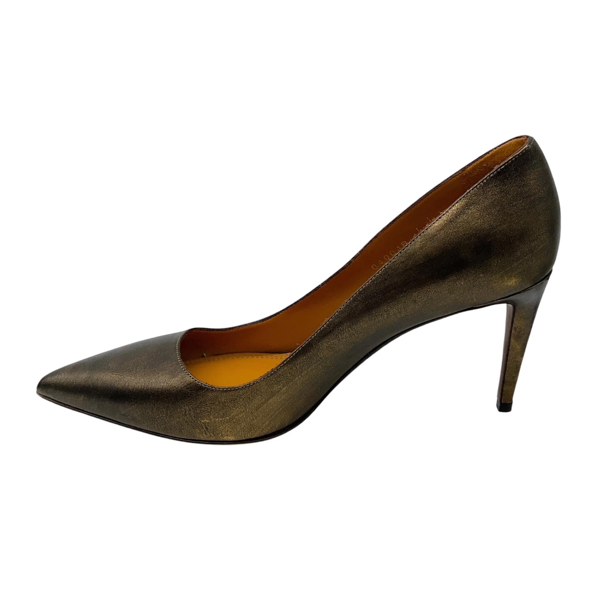 Ralph Lauren Collection Bronze Metallic Leather Pumps - Image 3