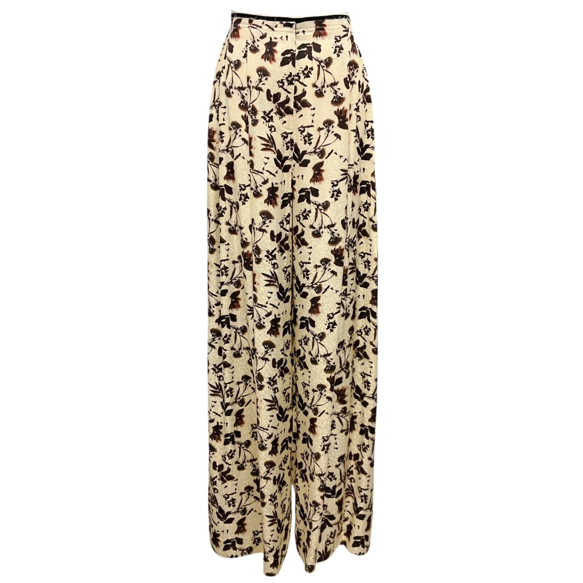 Raquel Allegra Cream Flower Trapeze Pant