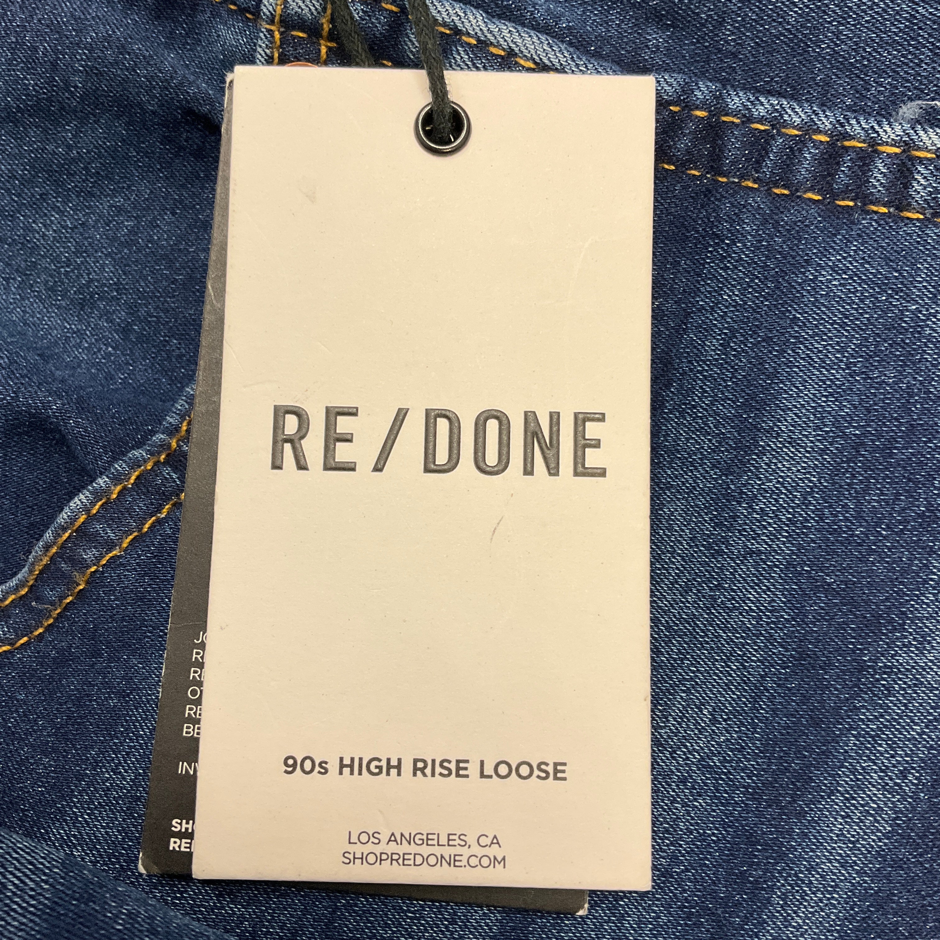 Re/Done Deep Faded Blue 90s High Rise Loose Jeans - Image 5